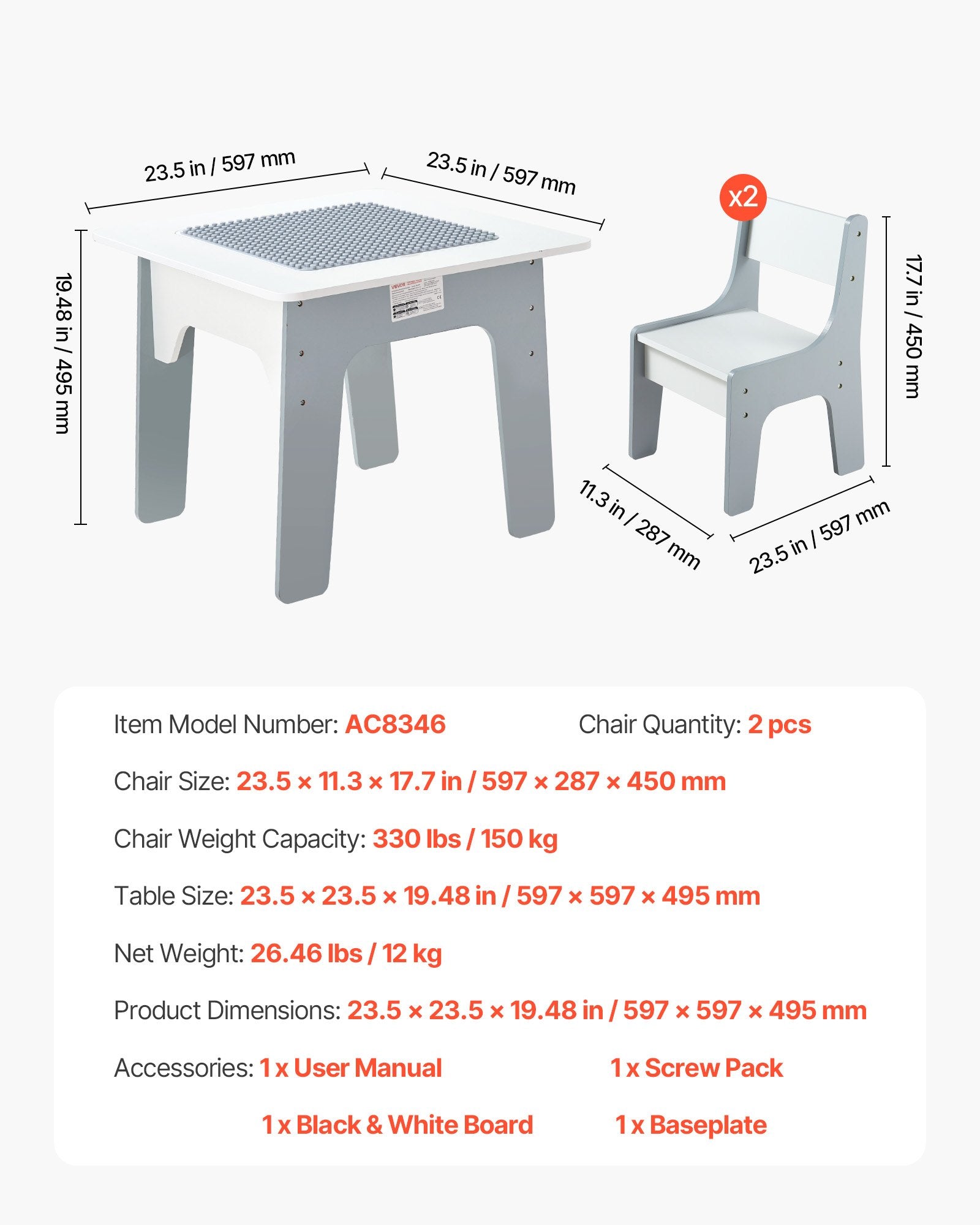 4-in-1 Kids Activity Table & Chairs Set with Double-Sided Graffiti & Building Block Tabletop, Large Storage, Ideal Gift for Boys & Girls 3+