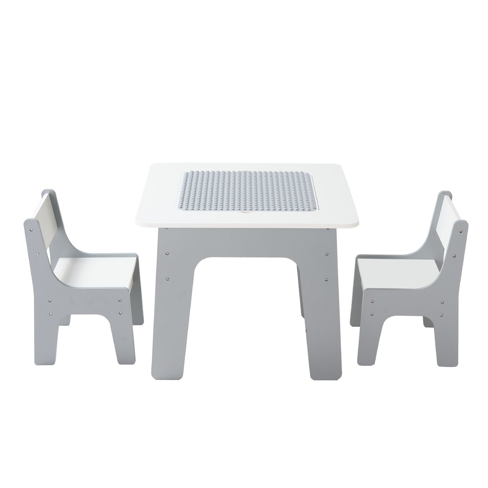4-in-1 Kids Activity Table & Chairs Set with Double-Sided Graffiti & Building Block Tabletop, Large Storage, Ideal Gift for Boys & Girls 3+