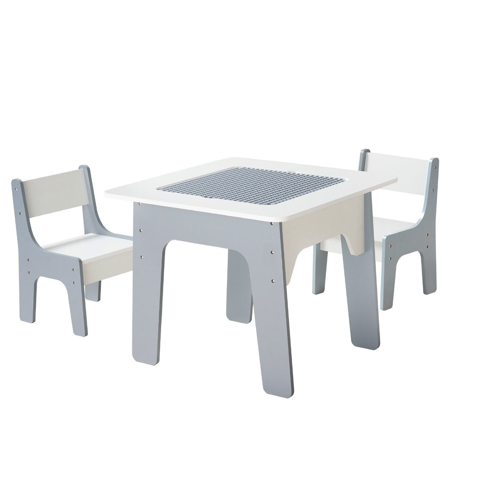 4-in-1 Kids Activity Table & Chairs Set with Double-Sided Graffiti & Building Block Tabletop, Large Storage, Ideal Gift for Boys & Girls 3+