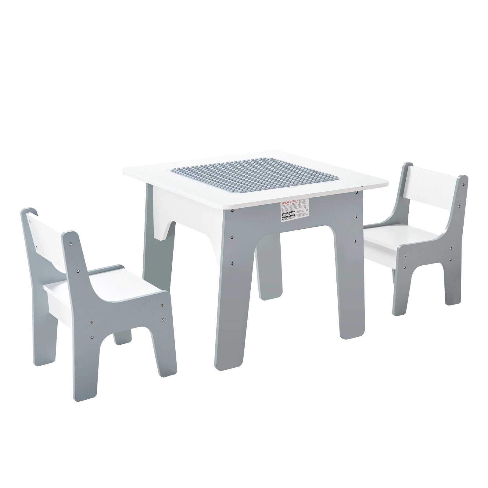 4-in-1 Kids Activity Table & Chairs Set with Double-Sided Graffiti & Building Block Tabletop, Large Storage, Ideal Gift for Boys & Girls 3+