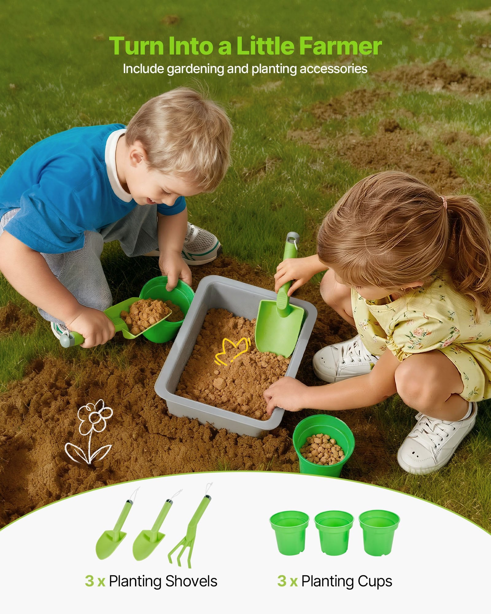 Outdoor Wooden Mud Kitchen for Kids with Cookware, Sink, Sunshade, Storage, and Accessories - Perfect Backyard Playset for Creative Fun