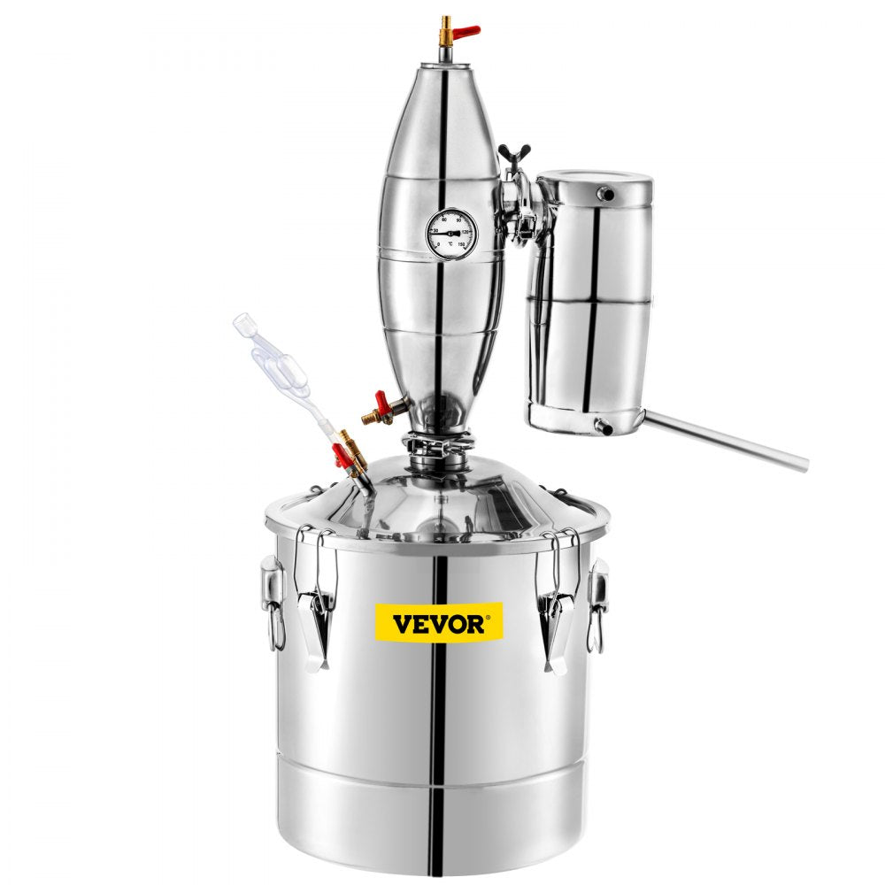 VEVOR Wine Boiler Stainless Steel Water Alcohol Distiller Gal Alcohol Still 50L Whiskey Distillery Kit Home Moonshine Still with Thermometer and Fermentation Tank for Alcohol Distilling