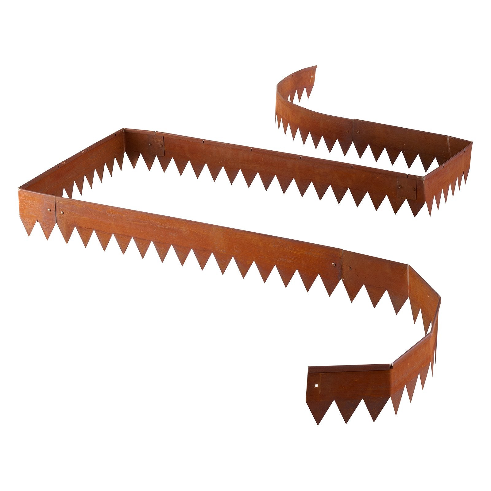 Versatile Corten Steel Garden Edging Kit, 6-Pack 40x6 Inch - Durable, Bendable Metal Border for Flower Beds, Pathways, Easy Installation