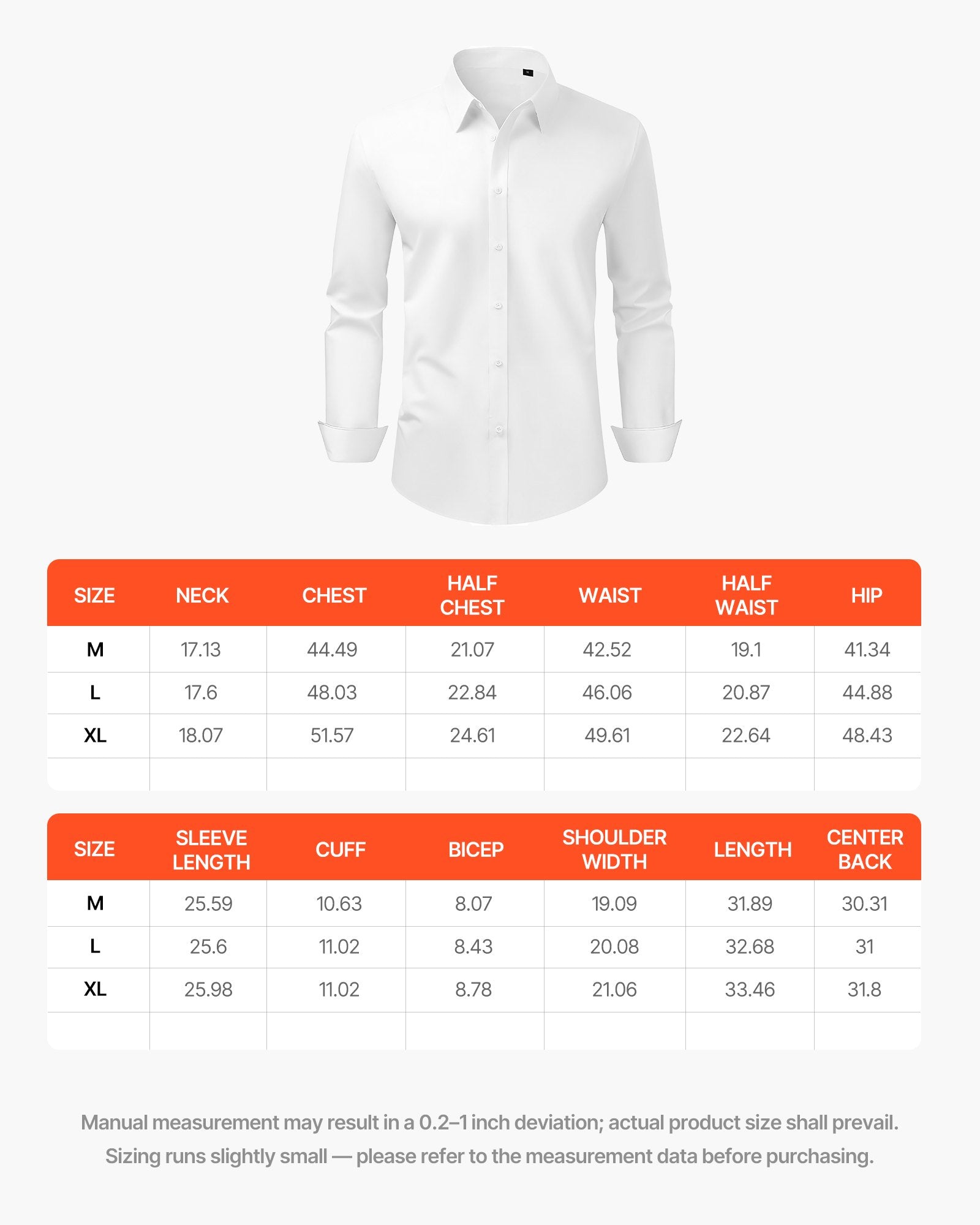 Men's Slim Fit Long Sleeve Shirt – Wrinkle-Free Stretch Button Down for Business, Formal Events, Weddings, and Casual Dinners in White