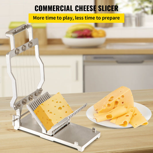 Premium Aluminum Cheese Cutter with Replaceable Wire Blades, 1 cm & 2 cm Stainless Steel Slicer for Kitchen Cooking & Baking Tools