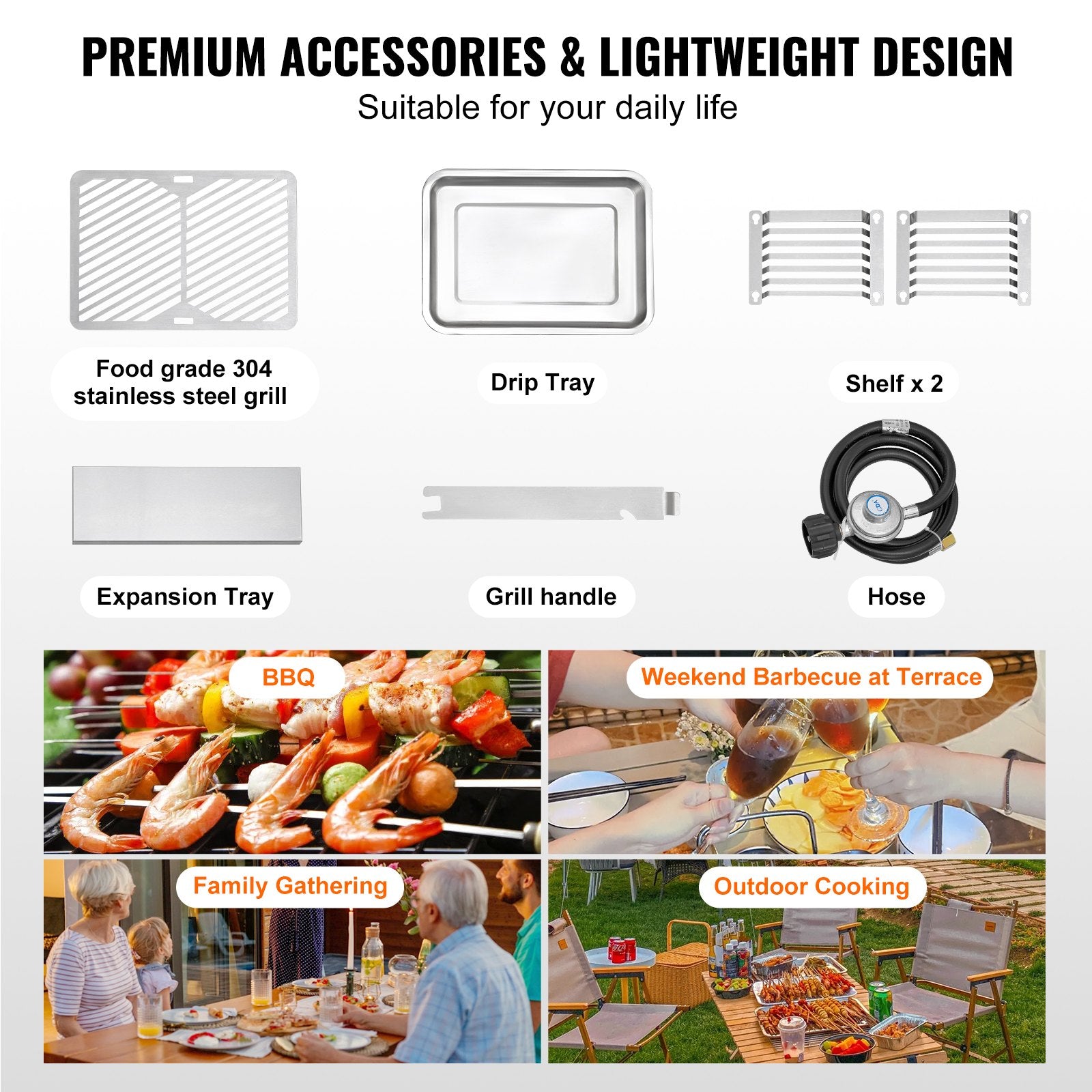 Portable Stainless Steel Propane Infrared Grill - 1500°F Broiler with Adjustable Racks for Steaks, BBQ, Toast & Outdoor Picnics