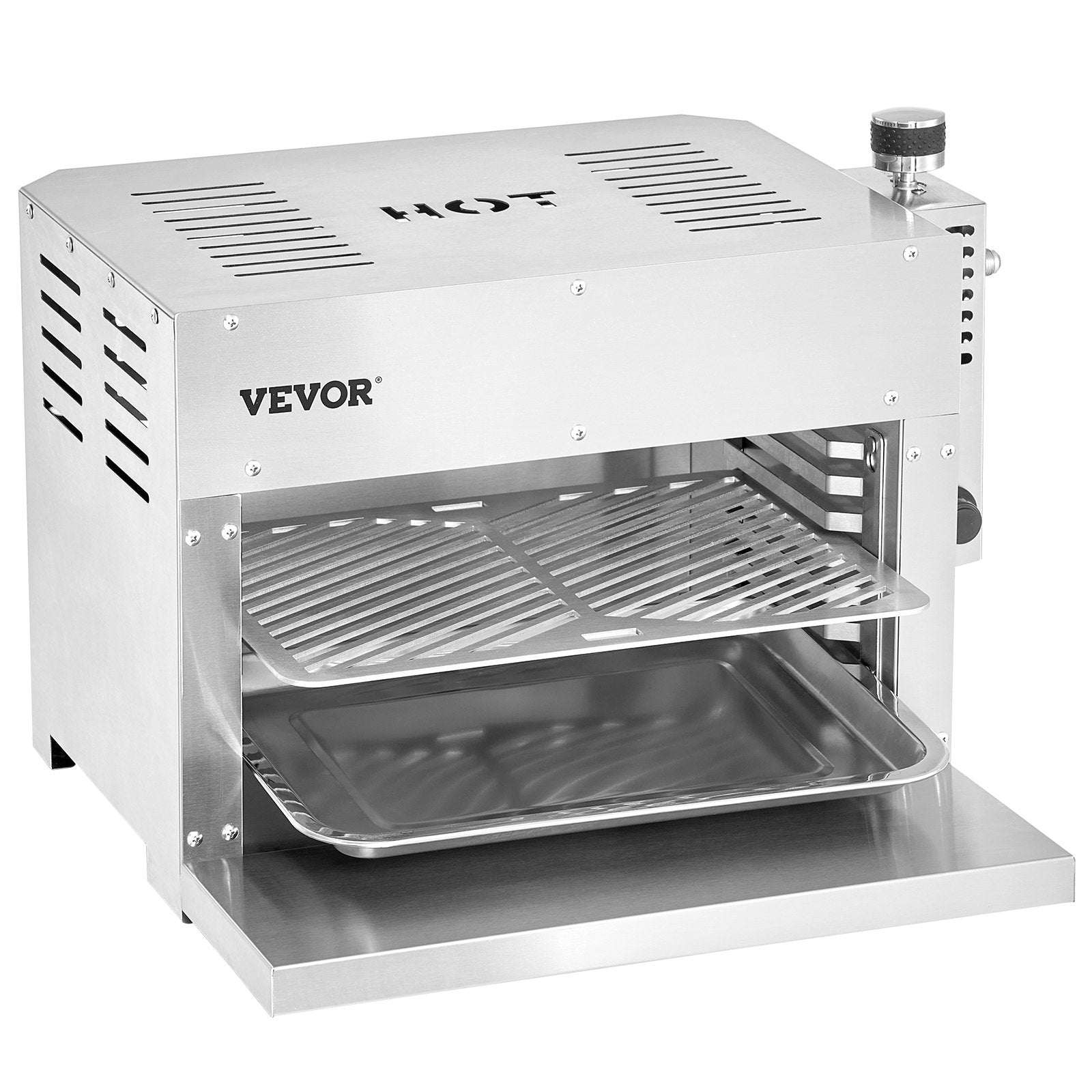 Portable Stainless Steel Propane Infrared Grill - 1500°F Broiler with Adjustable Racks for Steaks, BBQ, Toast & Outdoor Picnics