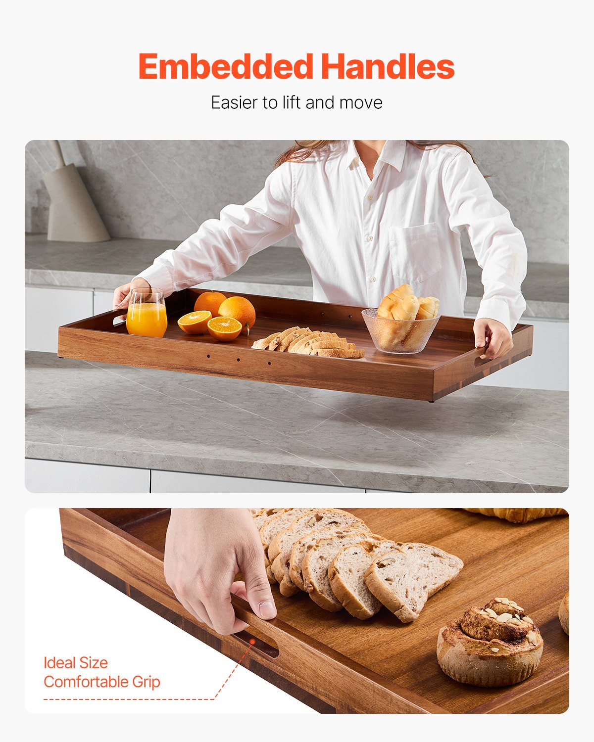 Acacia Wood Noodle Board Stove Top Cover with Handles for Gas & Electric Stoves, RV & Kitchen Sink Counter Space Solution