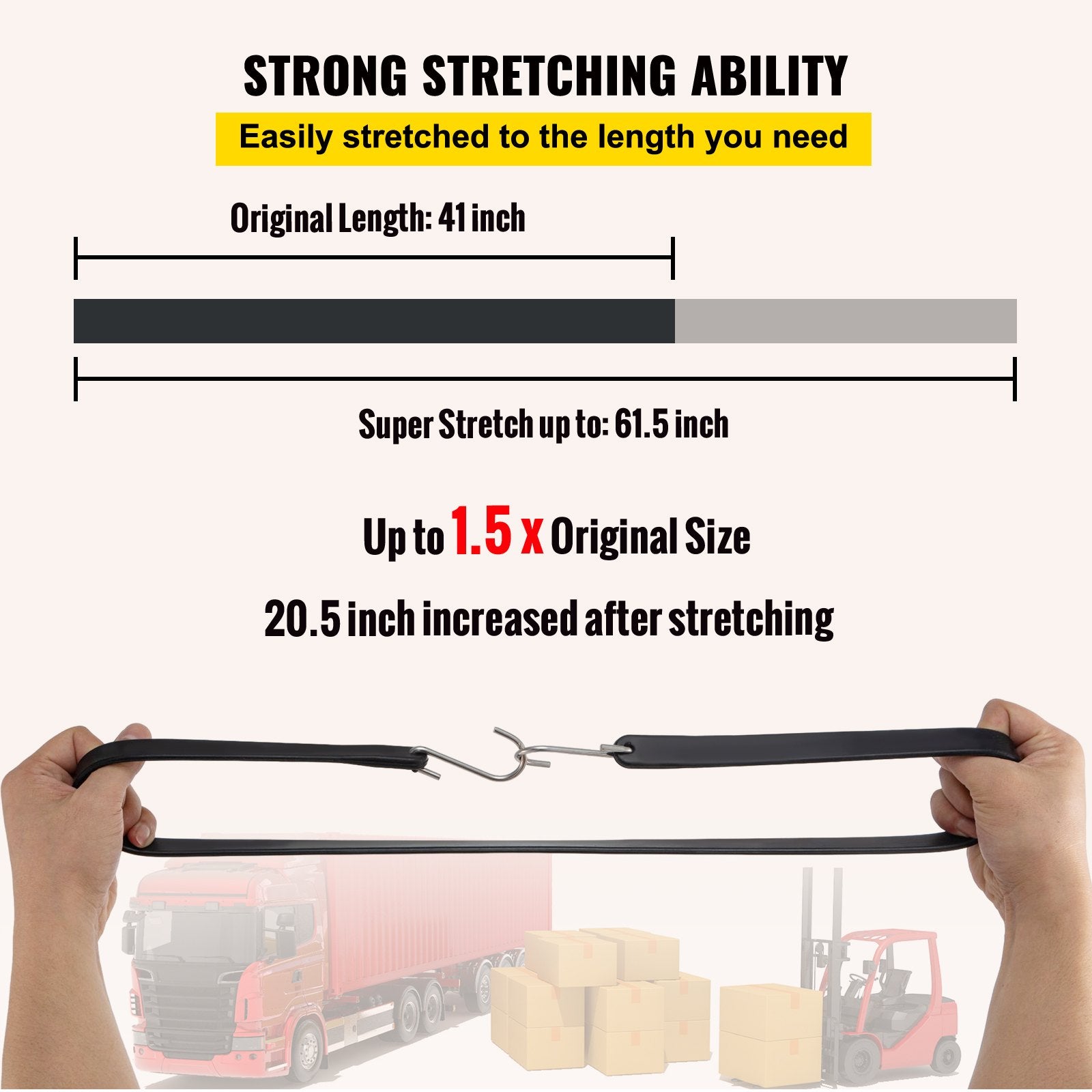 53-Pack Heavy Duty Weatherproof Rubber Bungee Cords, 41" Tie Down Straps with Crimped S Hooks for Securing Cargo, Trailers, Canvases & More