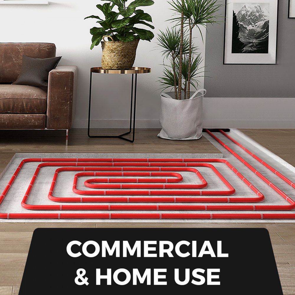 VEVOR 5/8 Inch x 500Ft PEX Tubing Oxygen Barrier O2 EVOH Pex-B Red Radiant Floor Heat Durable Plumbing Flexible for Residential Commercial Radiant Floor Heating Pex Pipe