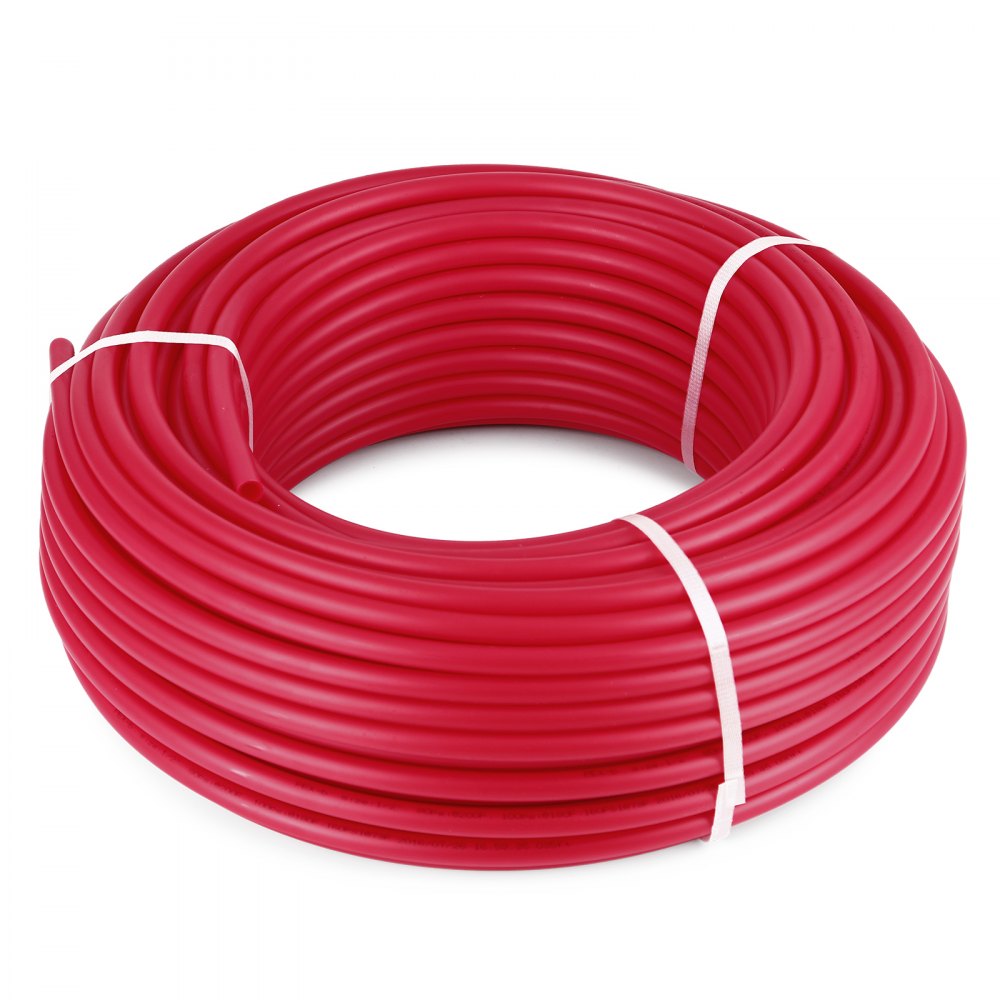 VEVOR 1/2 Inch X 500Ft PEX Tubing Pipe O2 EVOH PexB Hydronic Radiant Floor Heating System, 1/2\", Red, Oxygen Barrier