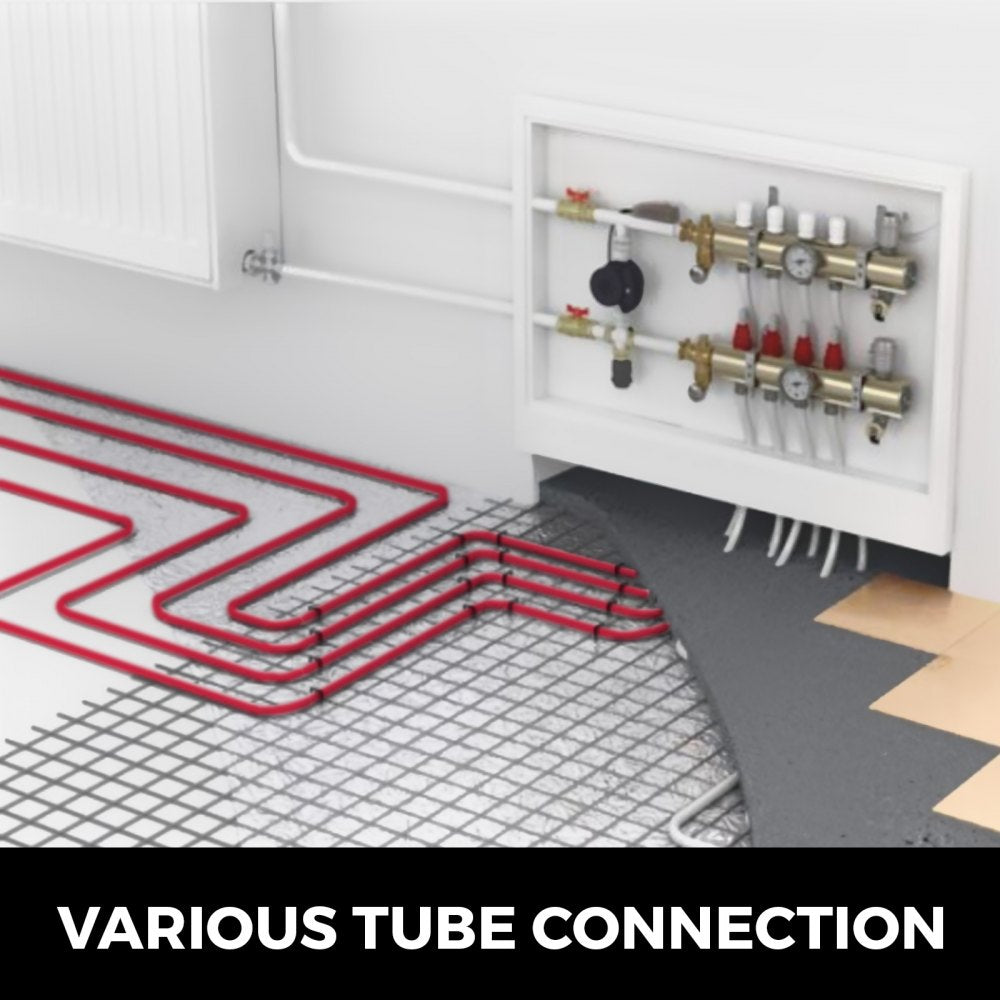 VEVOR 1/2 Inch X 500Ft PEX Tubing Pipe O2 EVOH PexB Hydronic Radiant Floor Heating System, 1/2\", Red, Oxygen Barrier