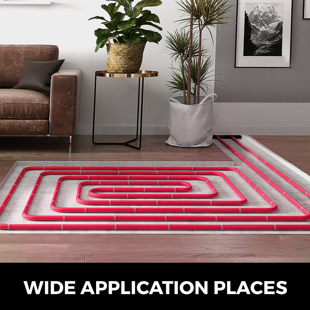 VEVOR 1/2 Inch X 500Ft PEX Tubing Pipe O2 EVOH PexB Hydronic Radiant Floor Heating System, 1/2\", Red, Oxygen Barrier