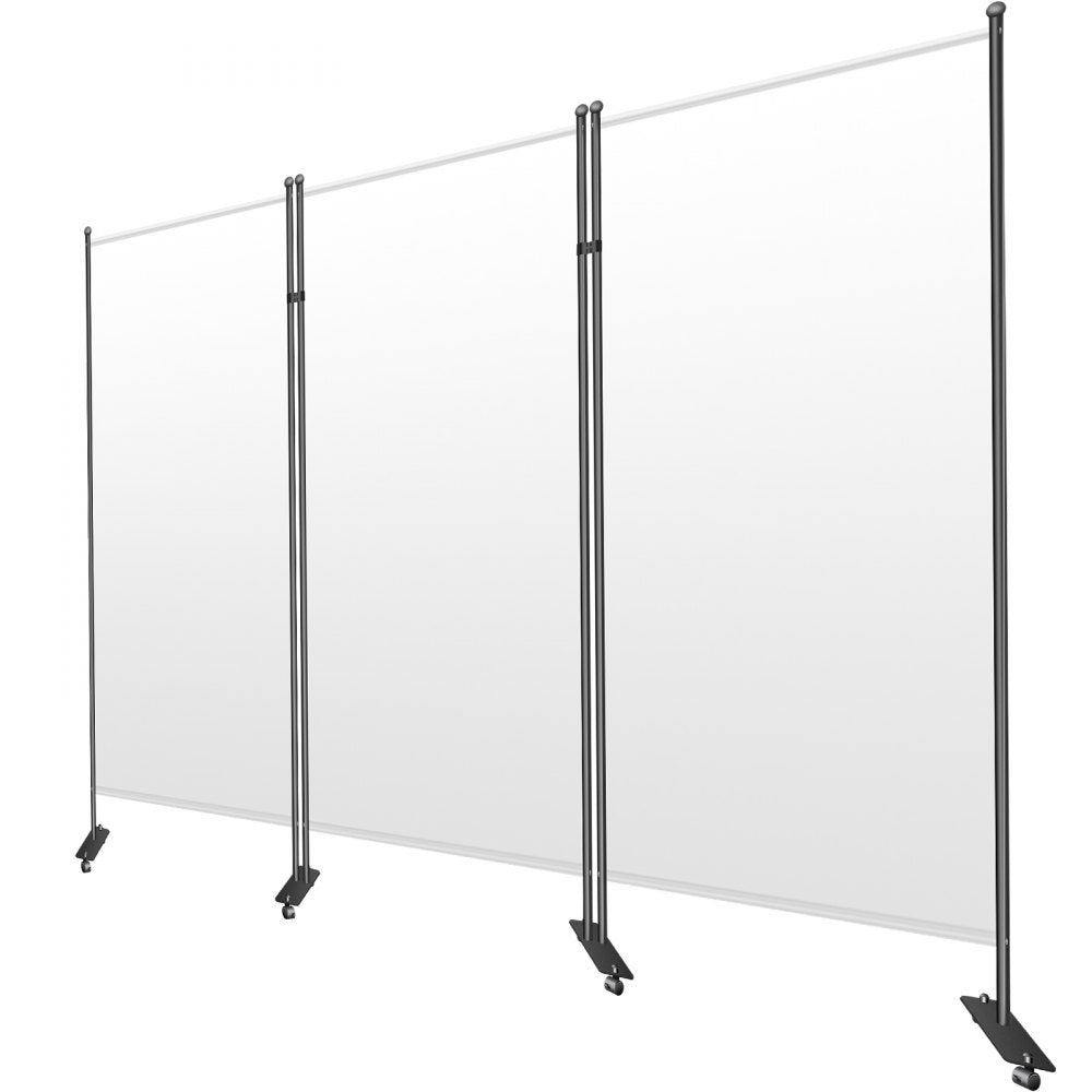 VEVOR Office Partition 102" W x 14" D x 71" H Room Divider Wall 3-Panel Office Divider Folding Portable Office Walls Divider with Non-See-Through Fabric Room Partition White for Room Office Restaurant