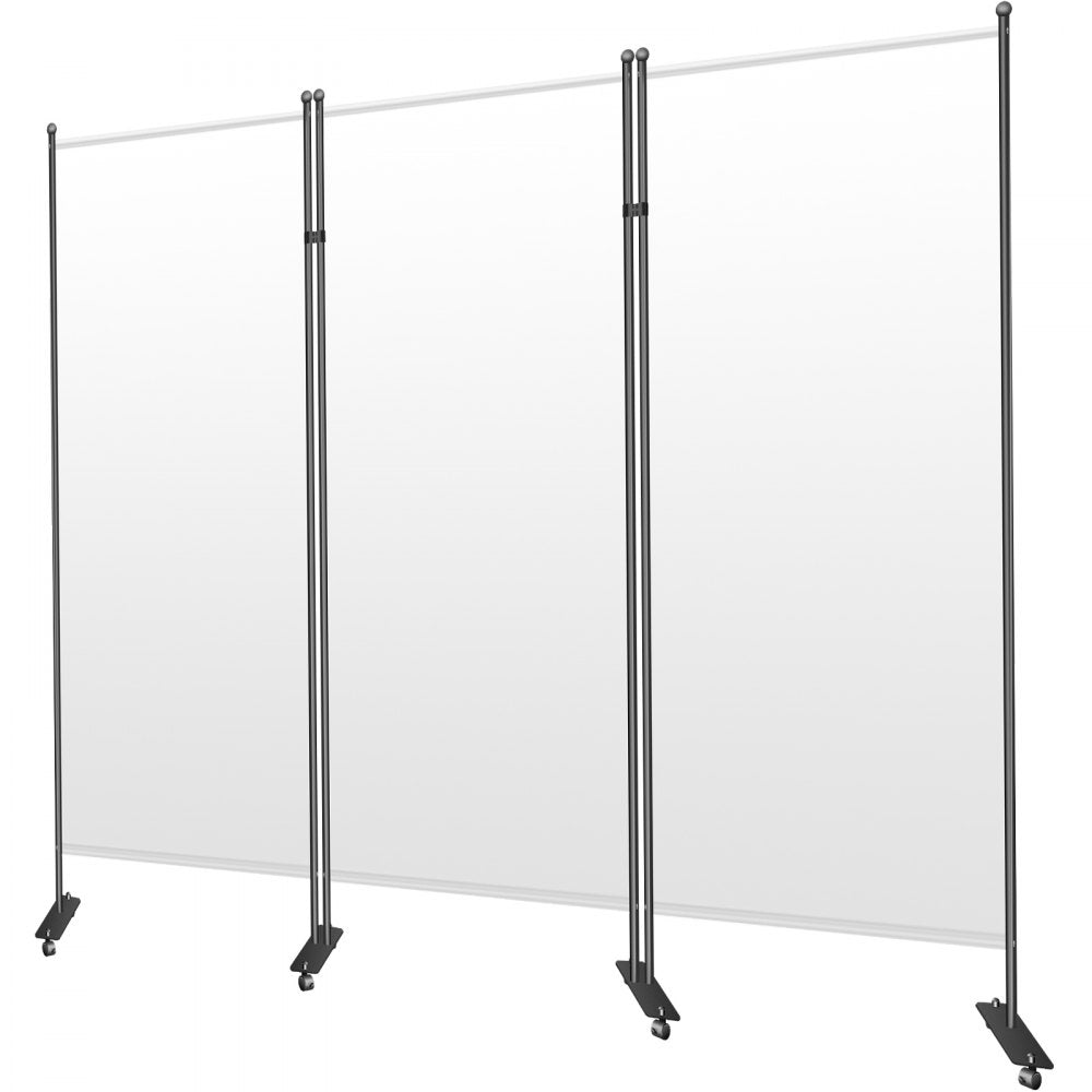 VEVOR Office Partition 102" W x 14" D x 71" H Room Divider Wall 3-Panel Office Divider Folding Portable Office Walls Divider with Non-See-Through Fabric Room Partition White for Room Office Restaurant
