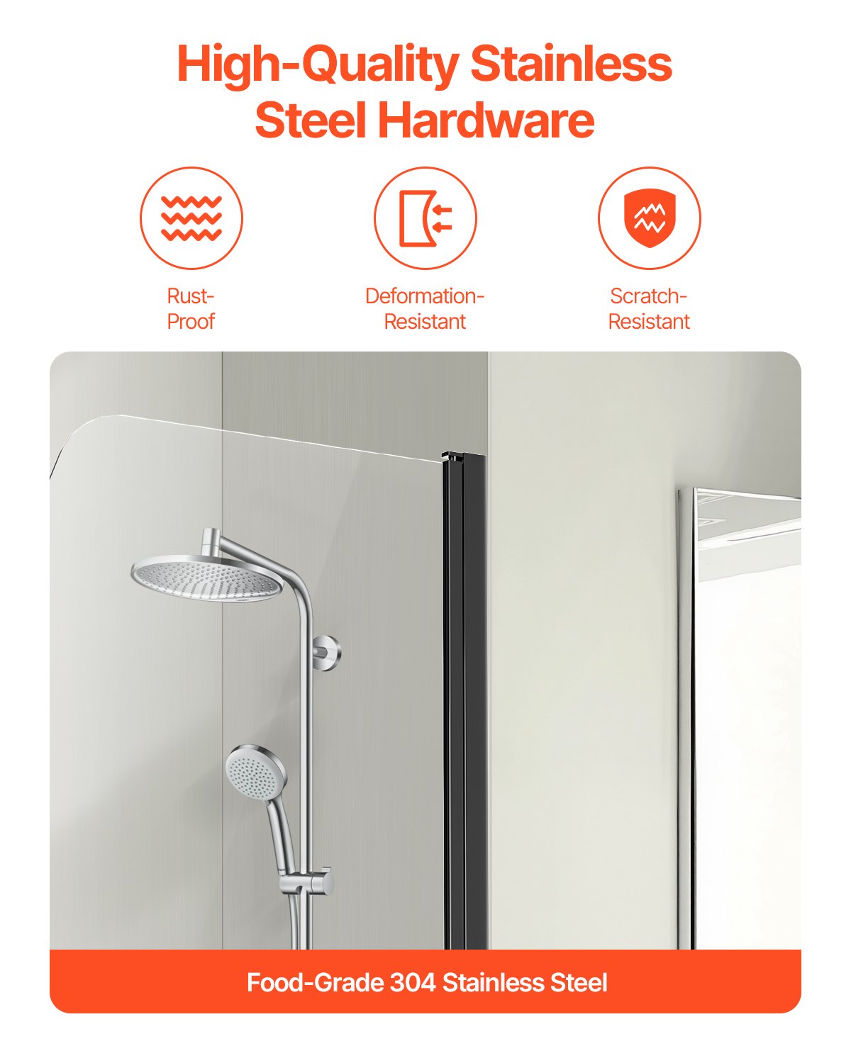 Sleek Frameless Bathtub Shower Door, 34x55 in, Black Half Shower Screen with Tempered Glass, Waterproof Seal, Towel Rack, Durable Materials