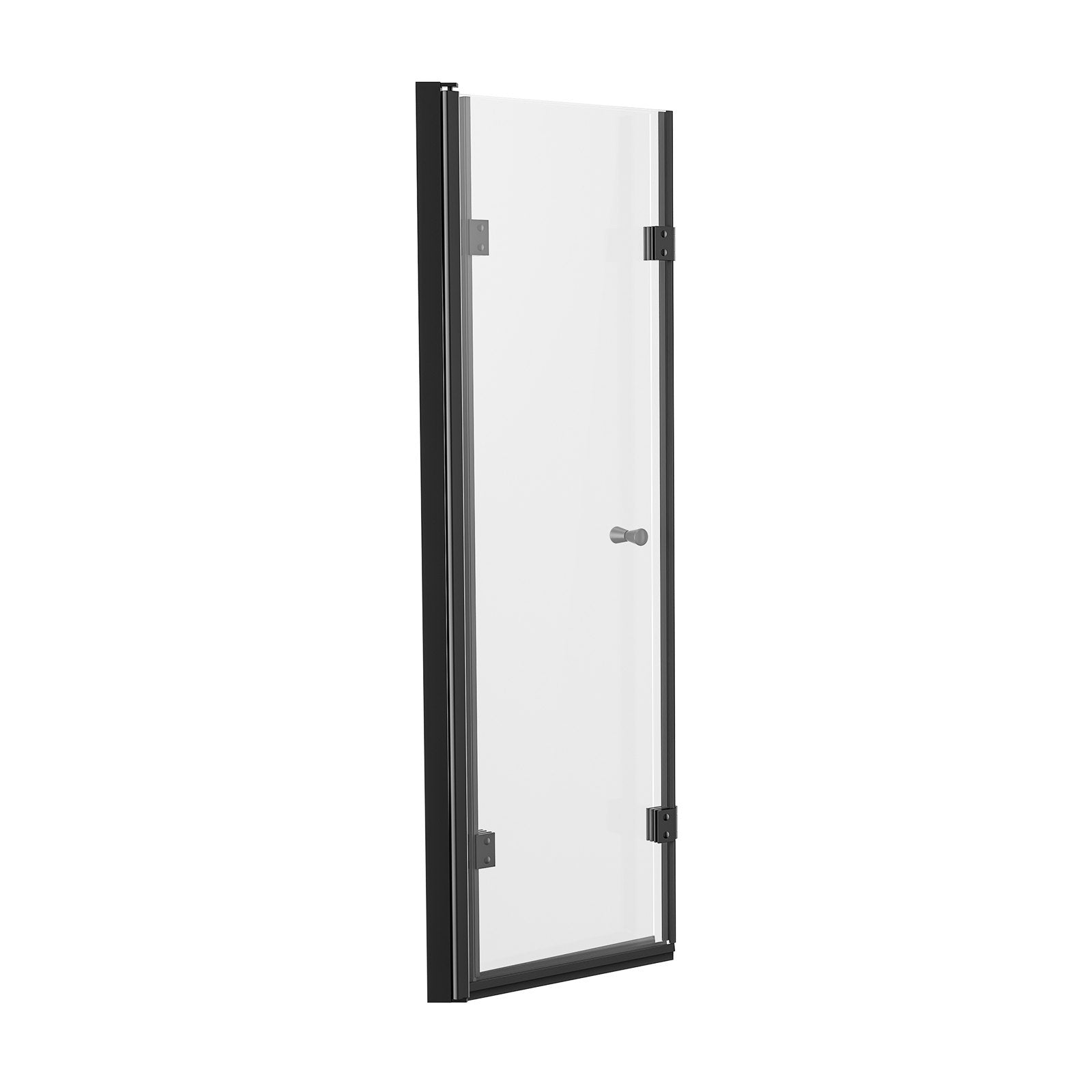 Frameless Tri-Fold Bathtub Shower Door, 51x56 in, 1/4 in Tempered Glass, 180° Hinged Folding, Shatterproof, Water-Repellent, Black Finish