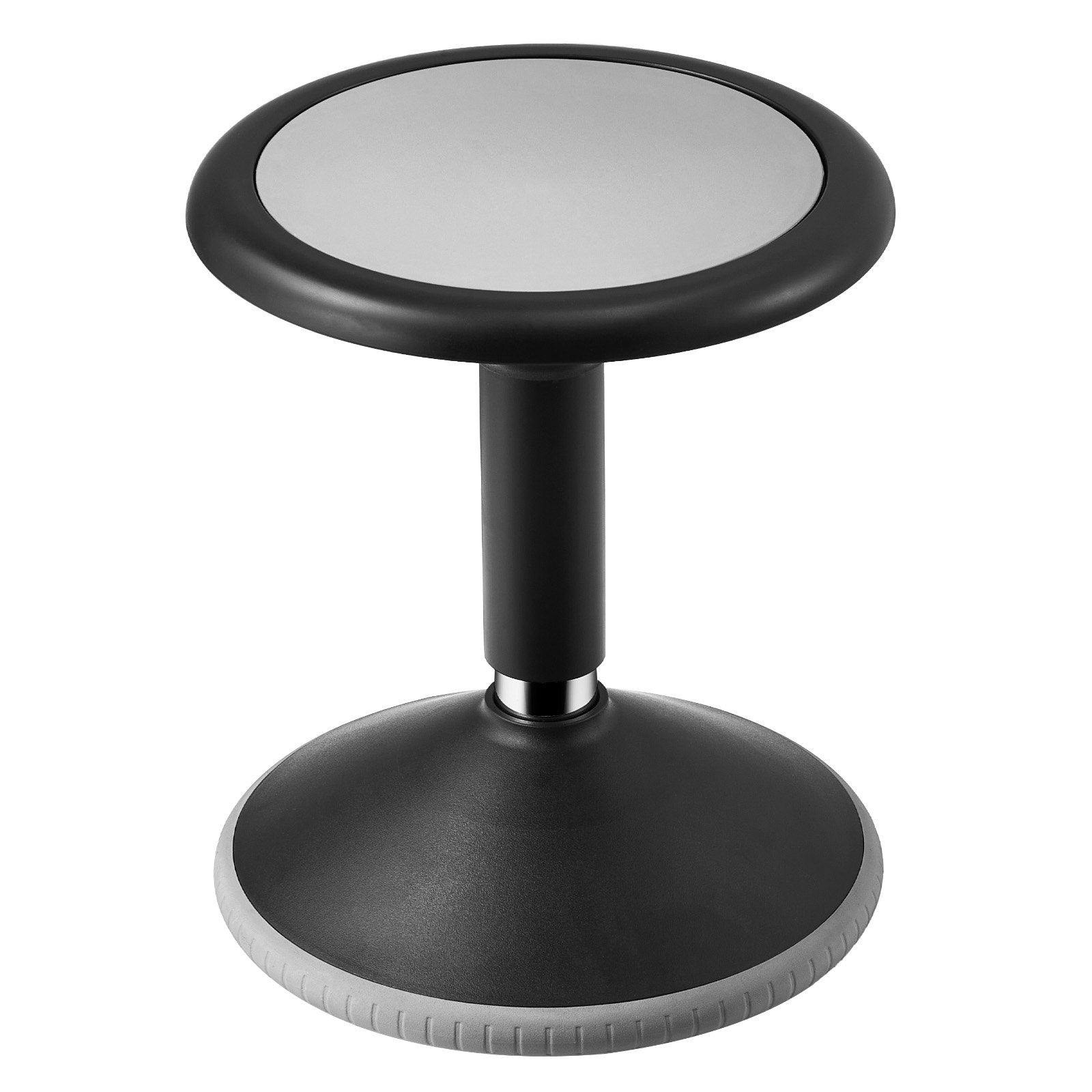 Height-Adjustable Wobble Chair for Teens, PVC+ABS Active Stool, Enhances Focus & Posture, School & Office Use, 360° Swing, Black