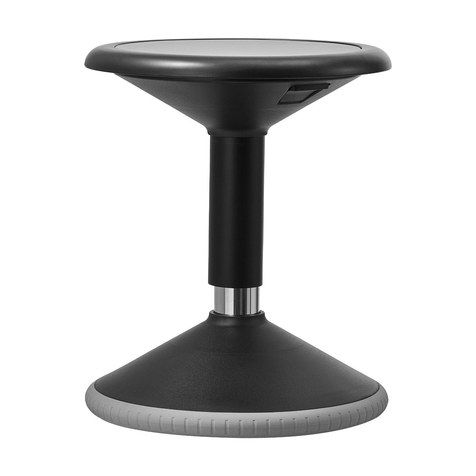 Height-Adjustable Wobble Chair for Teens, PVC+ABS Active Stool, Enhances Focus & Posture, School & Office Use, 360° Swing, Black