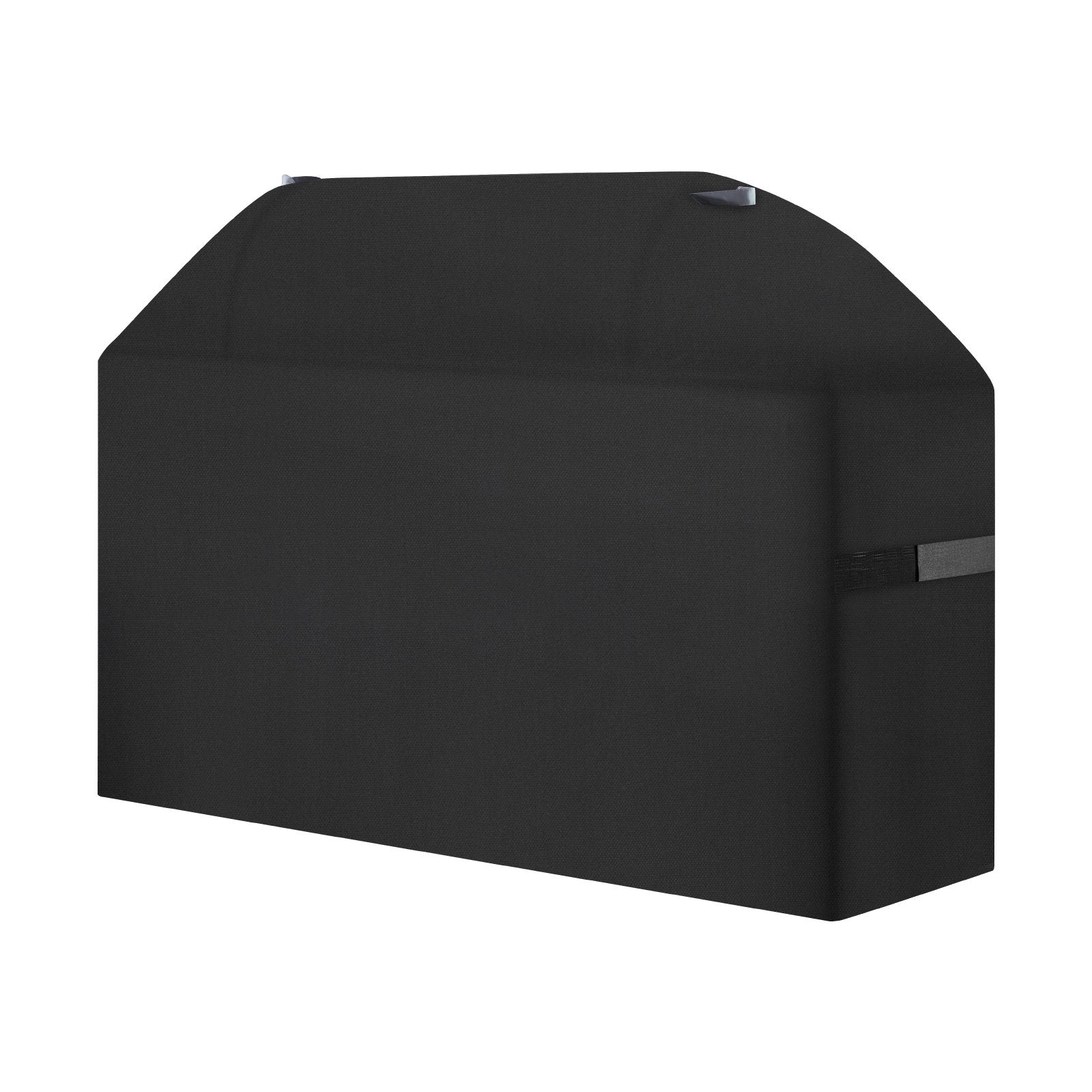 63-Inch BBQ Grill Cover, Heavy Duty Waterproof and Weather Resistant, Fade Proof 600D Polyester with Hook-and-Loop Straps, Black