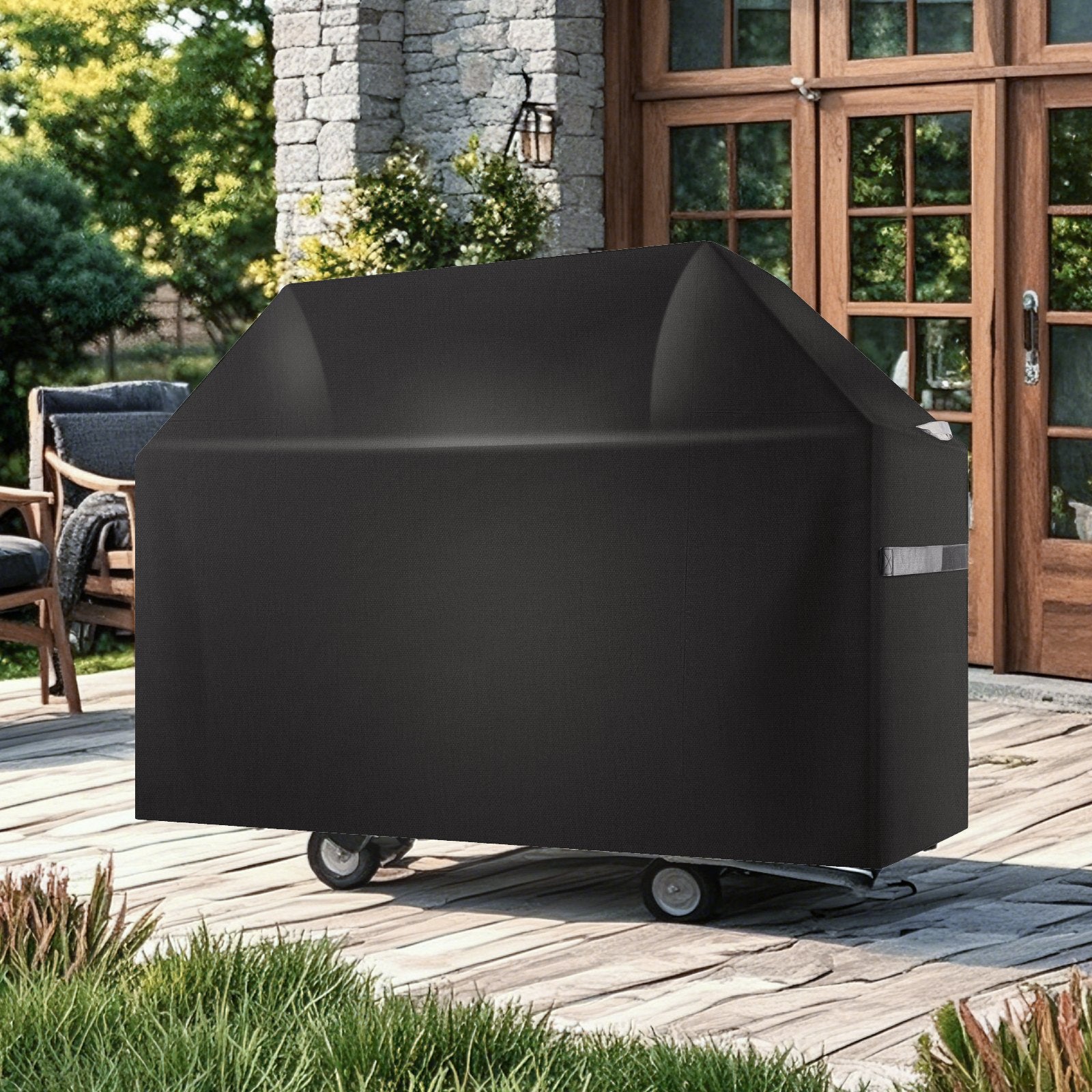Heavy-Duty 48-Inch BBQ Grill Cover, Waterproof & Fade Resistant, Durable 600D Polyester with Hook-and-Loop Straps, Fits Spirit 200 Series