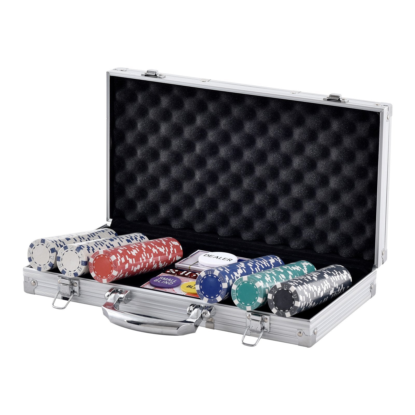 300-Piece Premium Poker Chip Set with Aluminum Case - Casino Quality 11.5 Gram Chips, Cards, Buttons, Dice for Texas Hold'em, Blackjack, Gambling