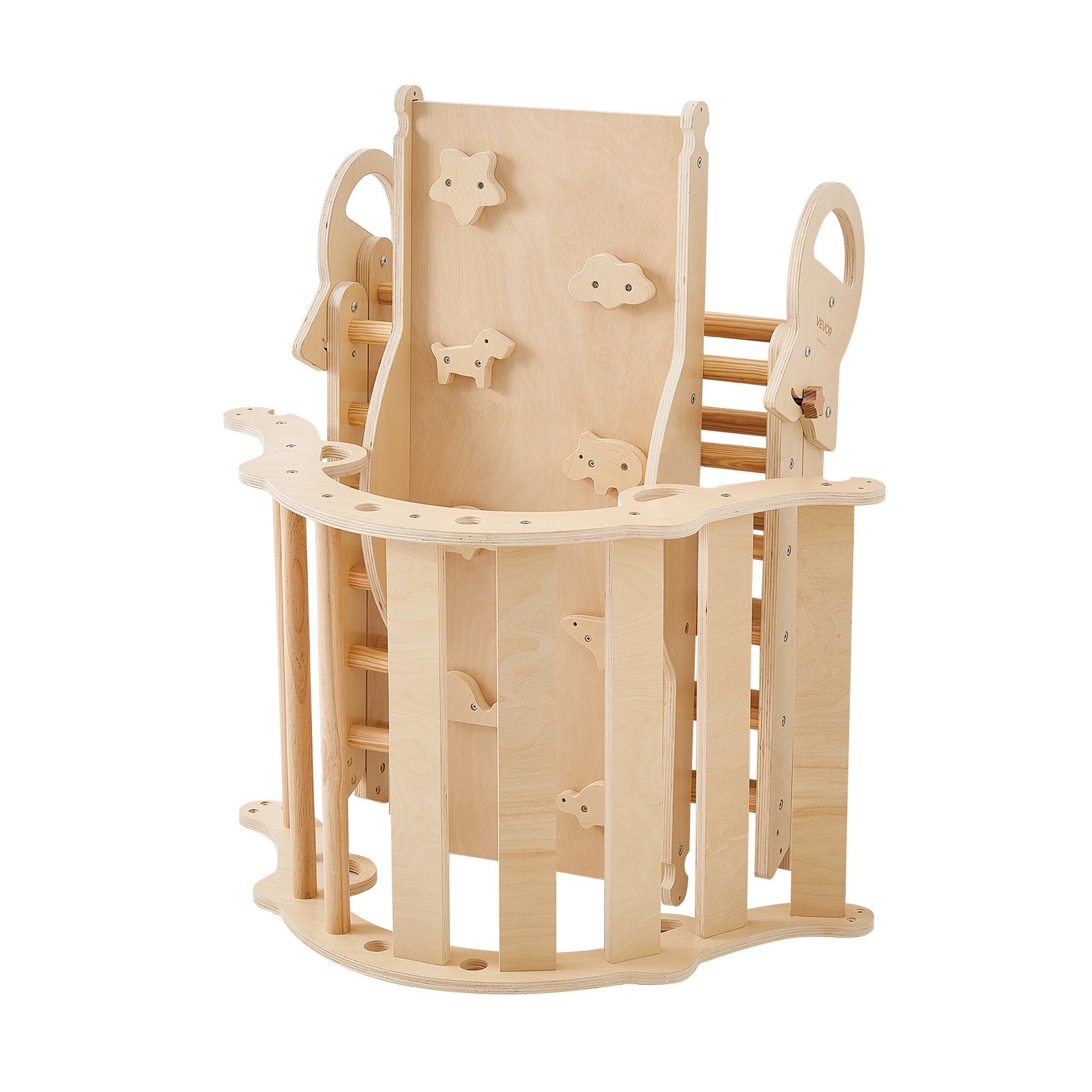 9-in-1 Pikler Triangle Climbing Set for Toddlers with Wooden Cars, Cushion, Foldable Montessori Gym, 150 lbs Load, Indoor Play Equipment