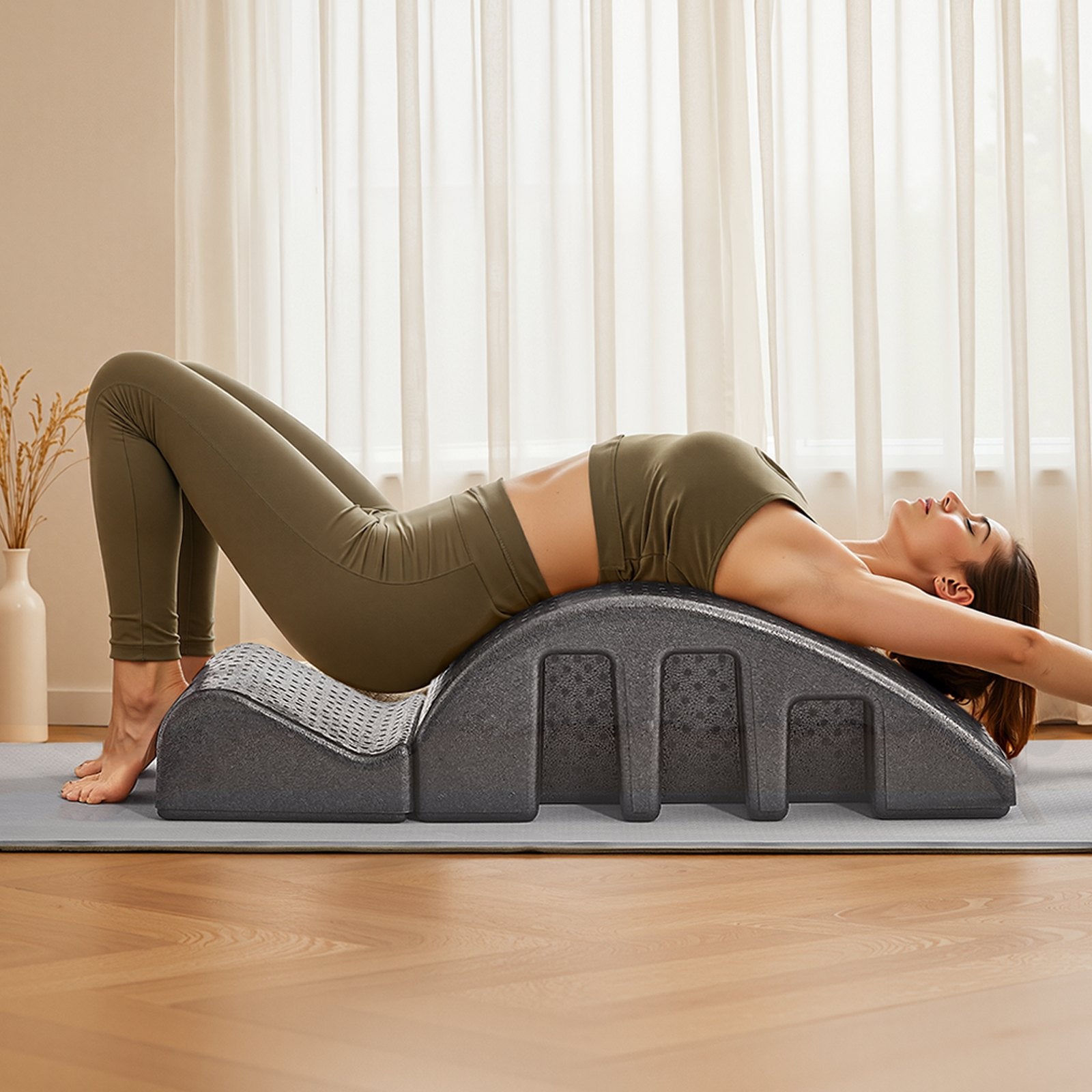 Home Gym Pilates Spine Corrector: Arc Foam Fitness Tool for Spine Exercises, Core Strength, Balance & Stretching Workouts