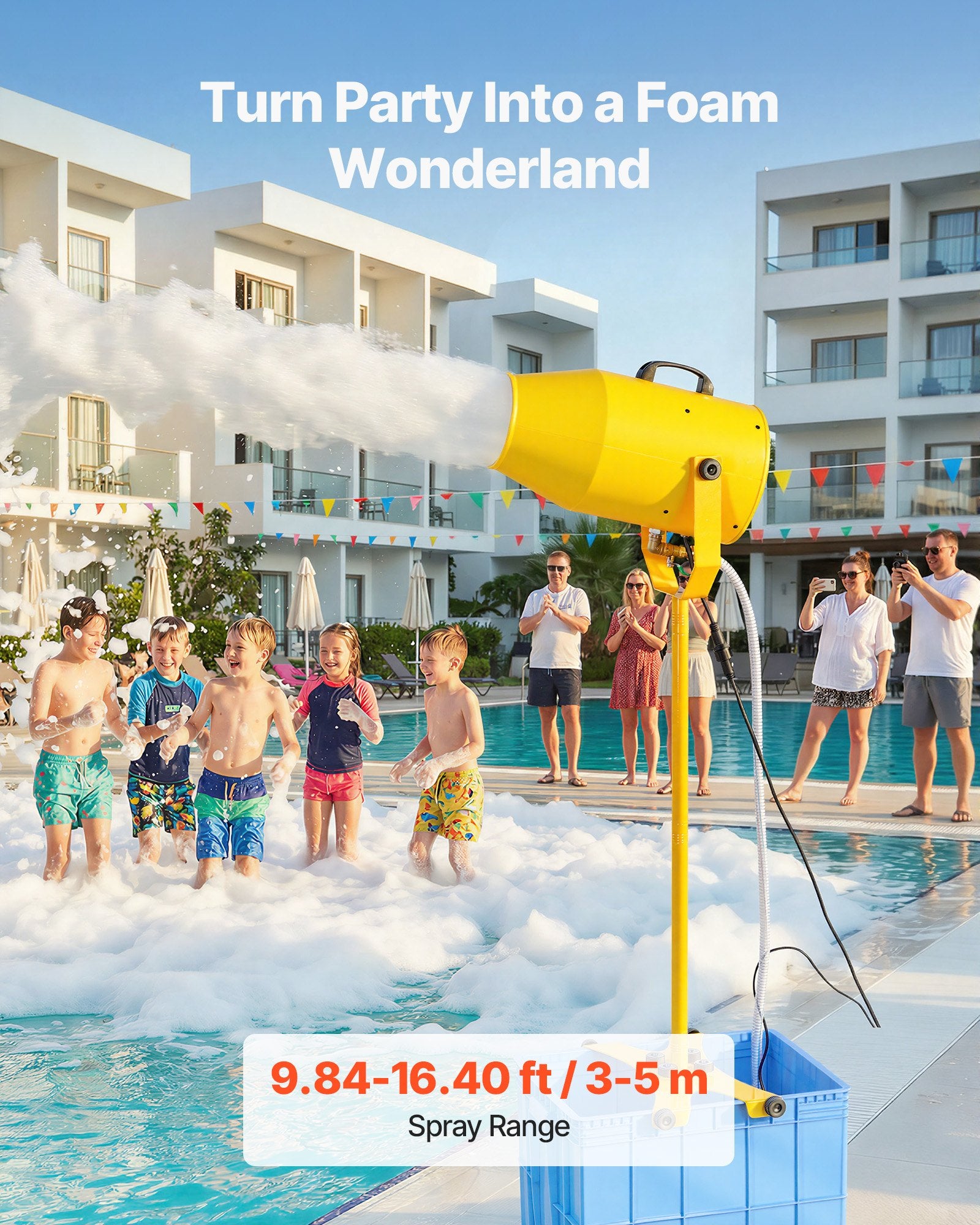 High-Performance Foam Cannon Party Machine - 16.4 ft Spray, 74QT Water Tank, Dense Bubble Maker for Events, Celebrations & Gatherings