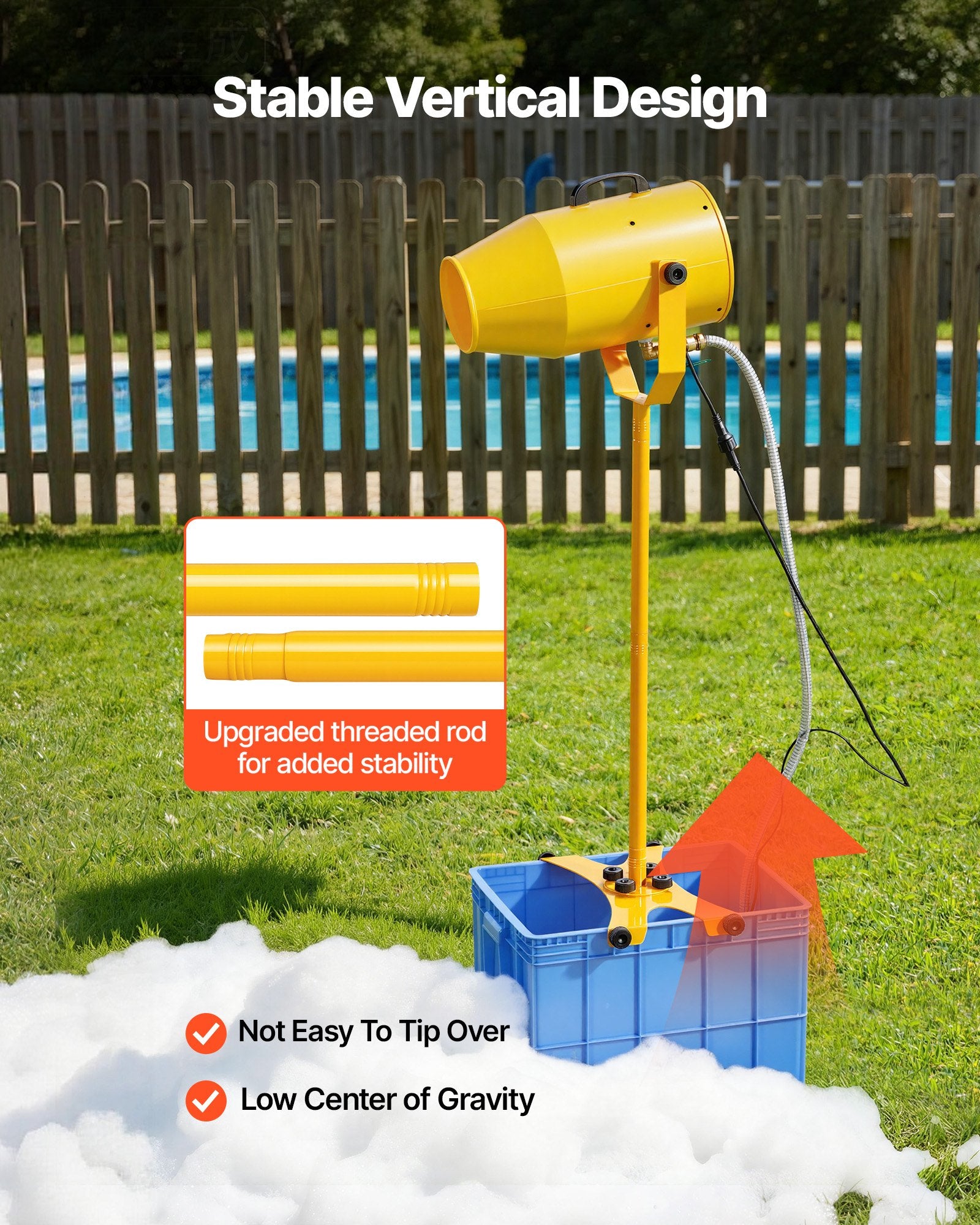 High-Performance Foam Cannon Party Machine - 16.4 ft Spray, 74QT Water Tank, Dense Bubble Maker for Events, Celebrations & Gatherings