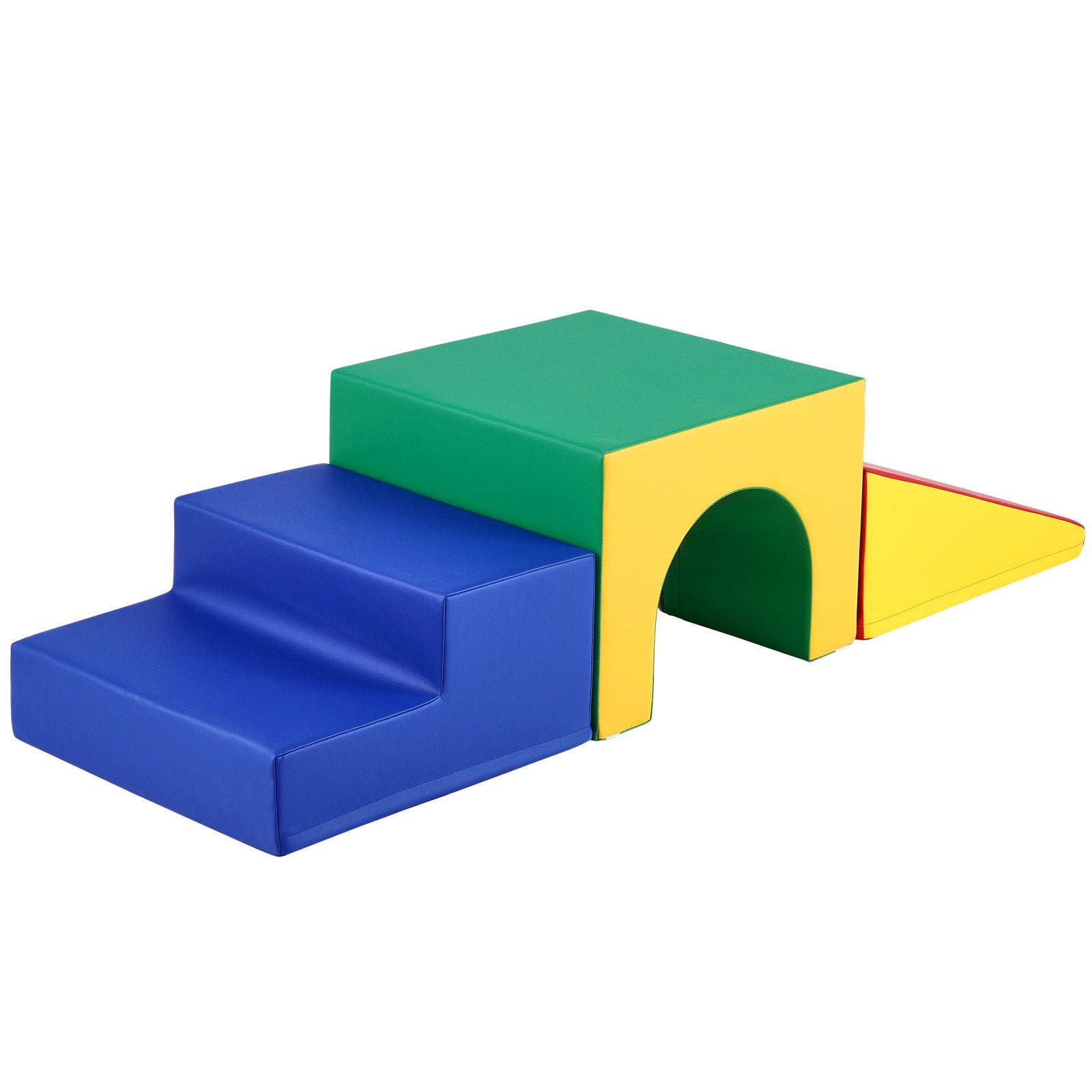Toddler Indoor Playset - Foam Climbing Blocks with Tunnel Maze, Stairs & Ramp, Easy to Clean, Safe & Durable for Ages 3+, 3-Piece Assorted Set