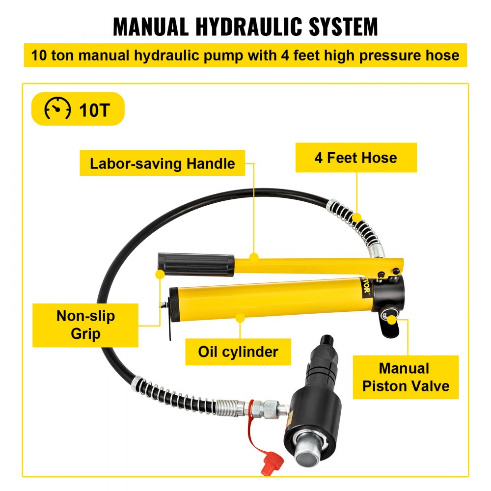Versatile Manual Hydraulic Pipe Expander for Car Repair: 1-5/8" to 4-1/4" Size Range with 4 Dies and Dual Storage Cases for Copper and Aluminum Tubes