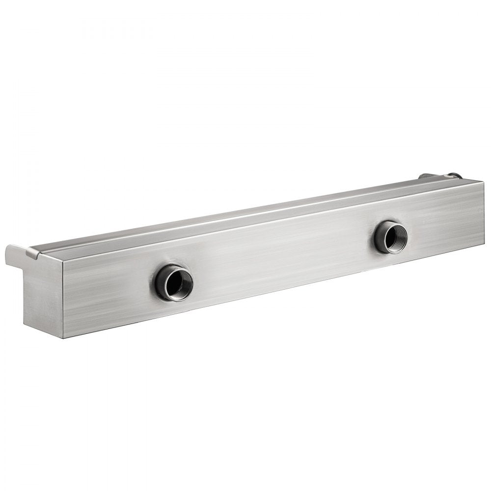 23.6" x 4.5" x 3.1" Stainless Steel Decorative Waterfall Pool Fountain  With LED Strip Light For Garden Pond Indoors And Outdoors