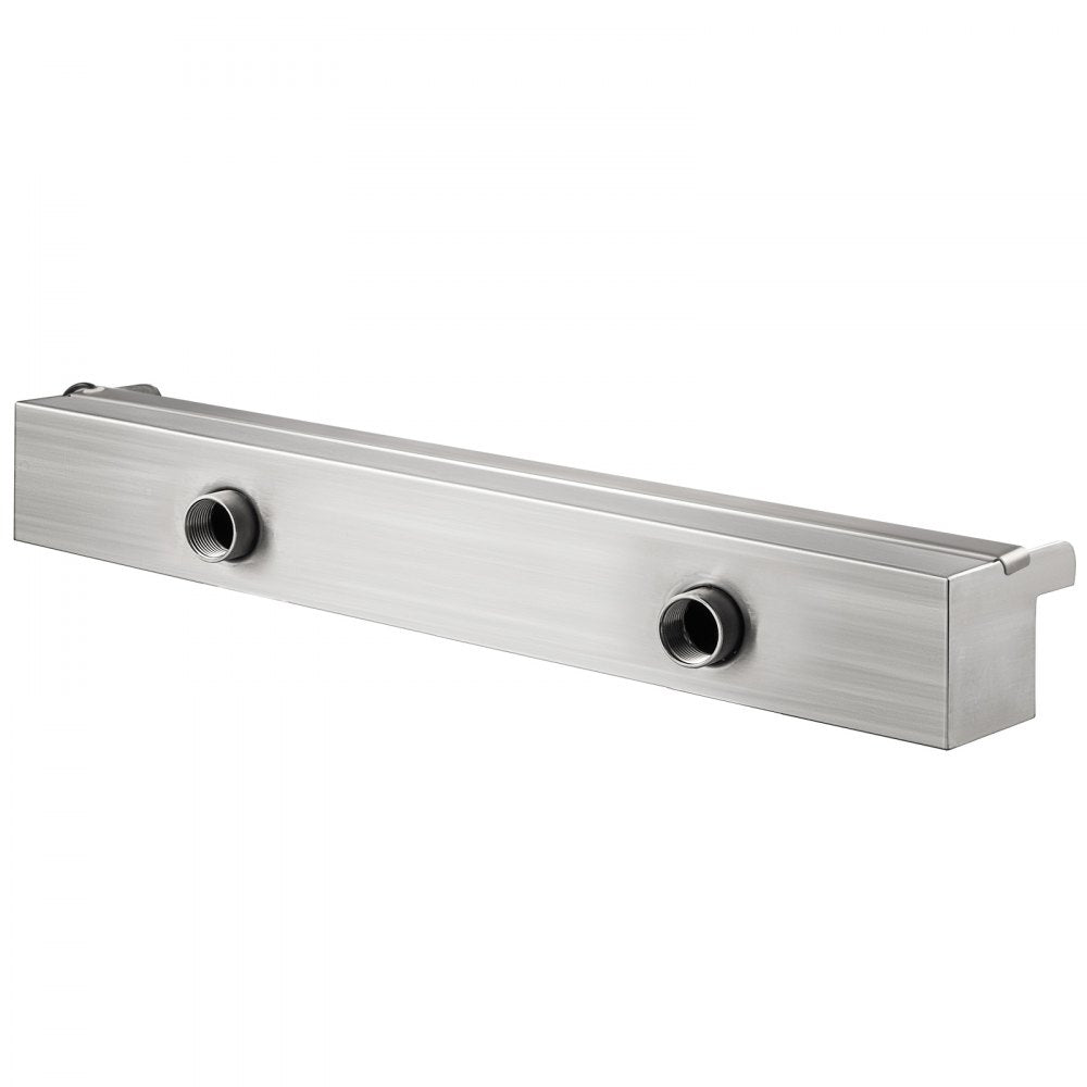 23.6" x 4.5" x 3.1" Stainless Steel Decorative Waterfall Pool Fountain  With LED Strip Light For Garden Pond Indoors And Outdoors