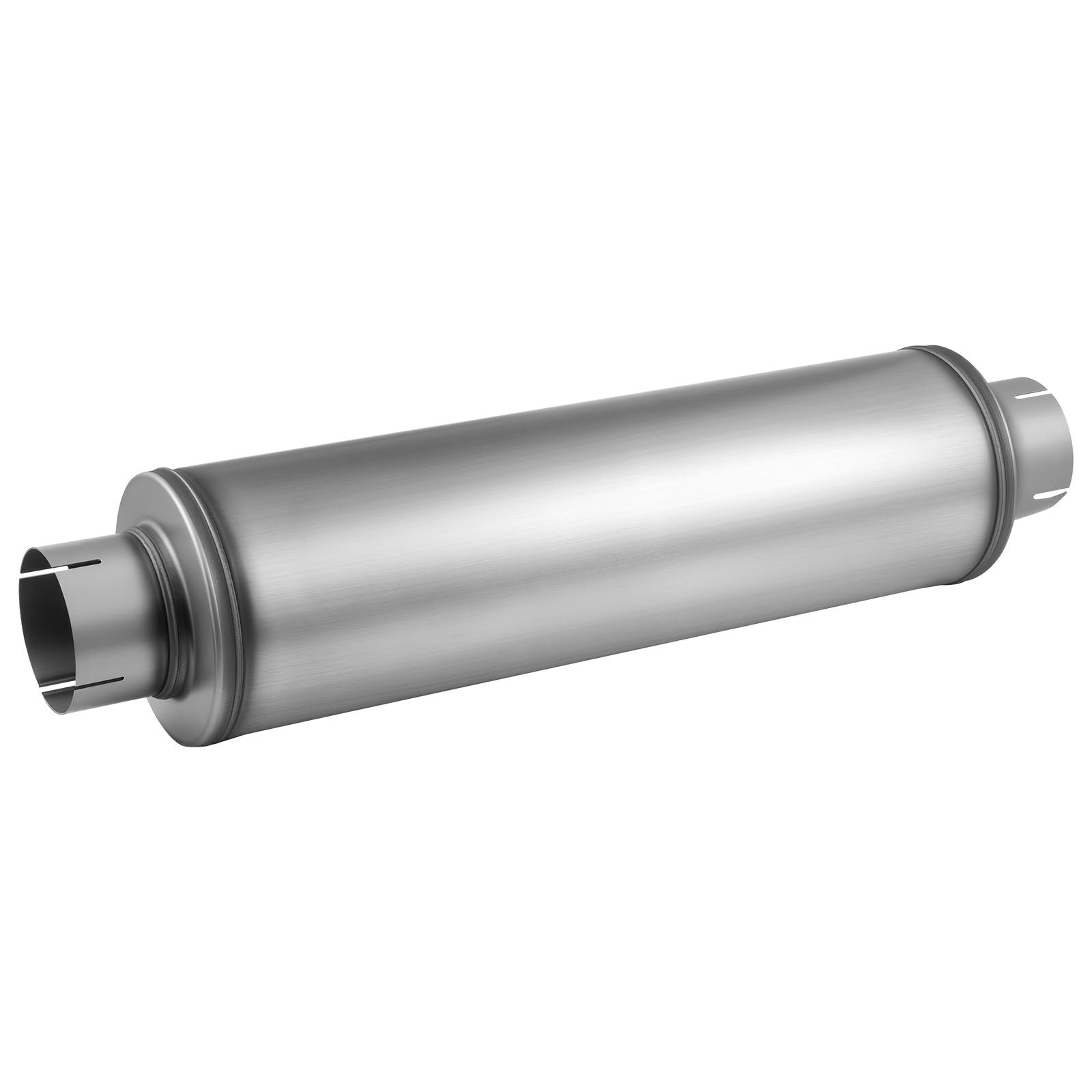 Universal Stainless Steel Exhaust Muffler with 4" Inlet/Outlet, 30" Length - High Performance for Trucks, Sedans, Sports Cars & SUVs