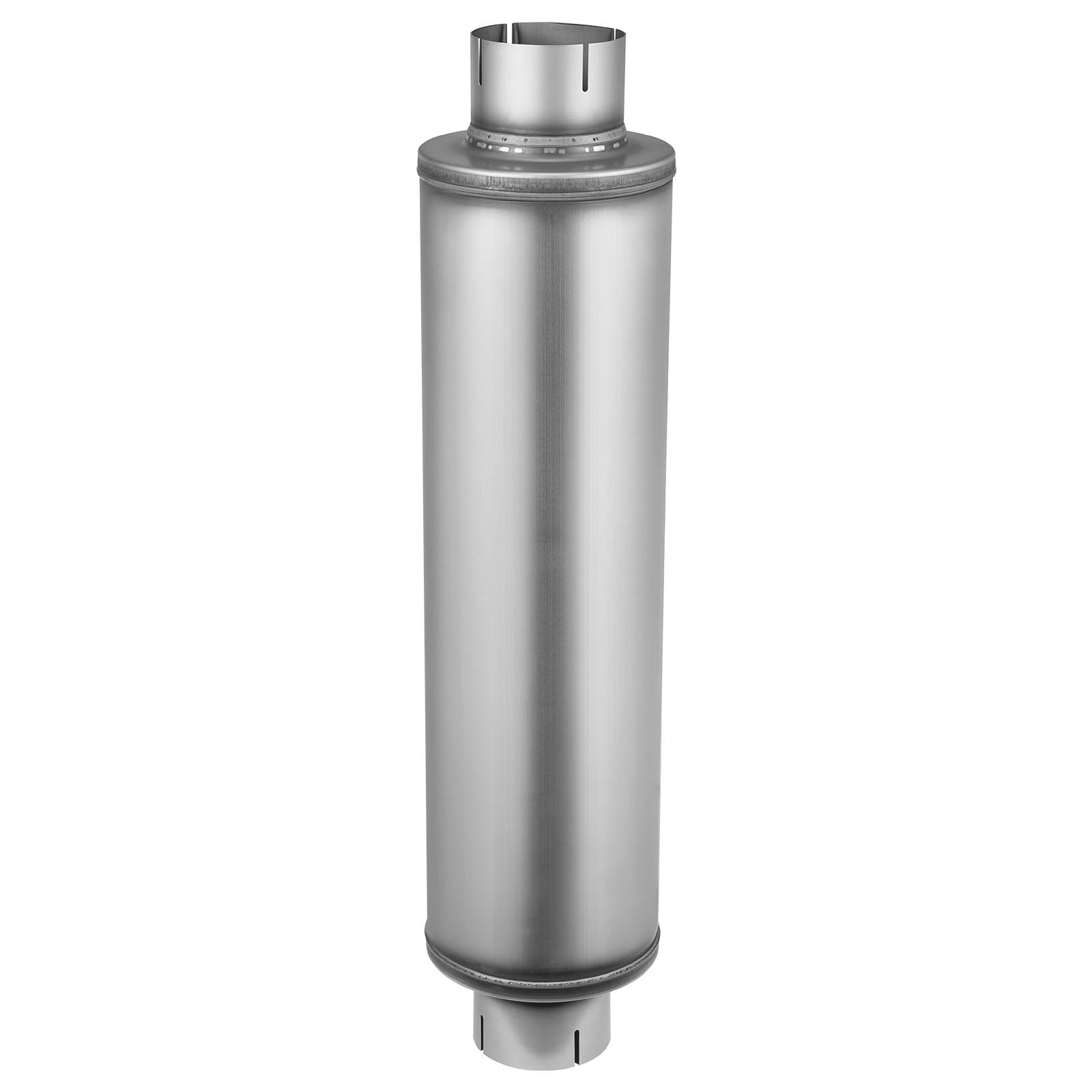 Universal Stainless Steel Exhaust Muffler with 4" Inlet/Outlet, 30" Length - High Performance for Trucks, Sedans, Sports Cars & SUVs