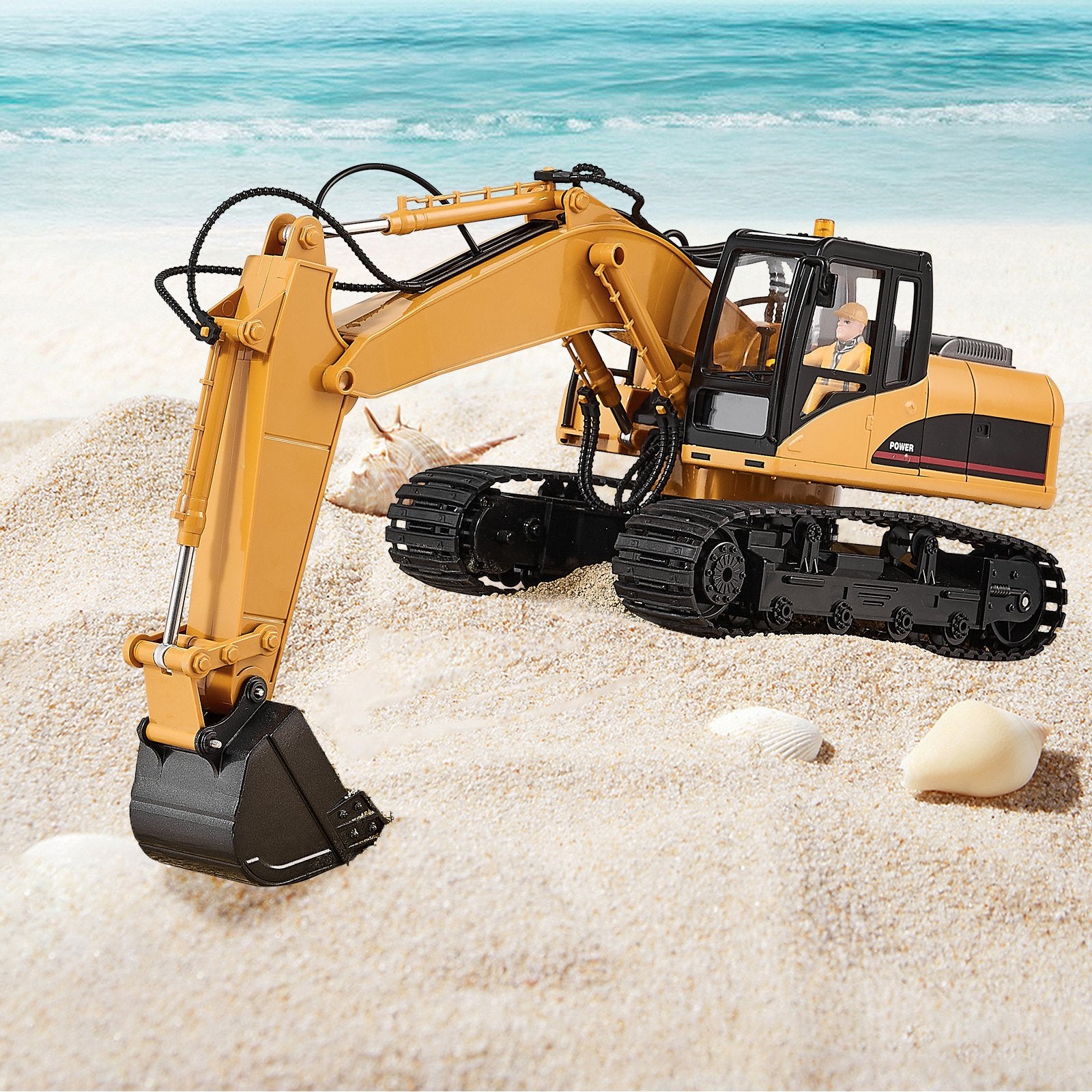 Advanced 15-Channel 3-in-1 Remote Control Excavator Toy with Metal Shovel, 1:14 Scale RC Digger, Light & Sound, Long Battery Life, Perfect Construction Gift for Kids