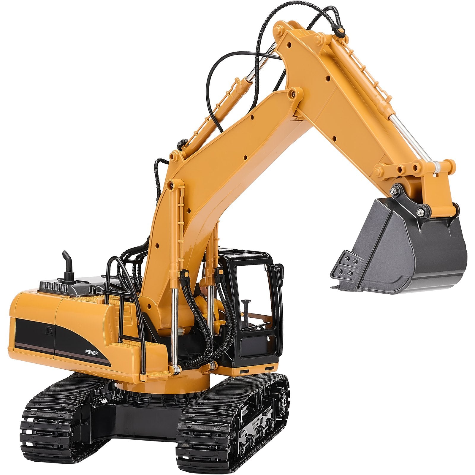 Advanced 15-Channel 3-in-1 Remote Control Excavator Toy with Metal Shovel, 1:14 Scale RC Digger, Light & Sound, Long Battery Life, Perfect Construction Gift for Kids