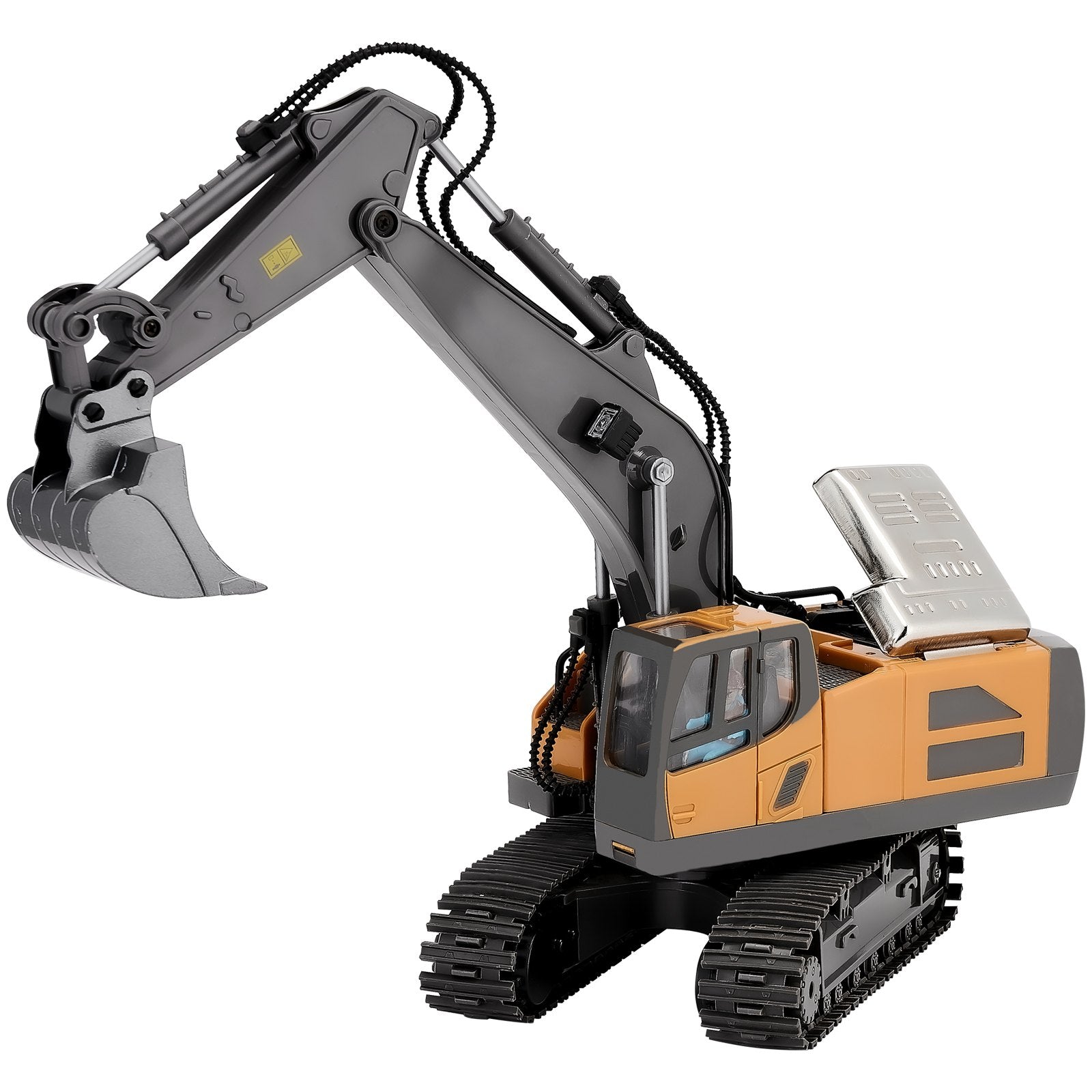 11 Channel Remote Control Excavator Toy, 1:20 Scale RC Digger with Lights & Sounds, Full Functional Construction Vehicle for Kids, Durable ABS, Long Battery Life, Perfect Birthday Gift with Wear-Resistant Tracks, 2 Lithium Batteries Included