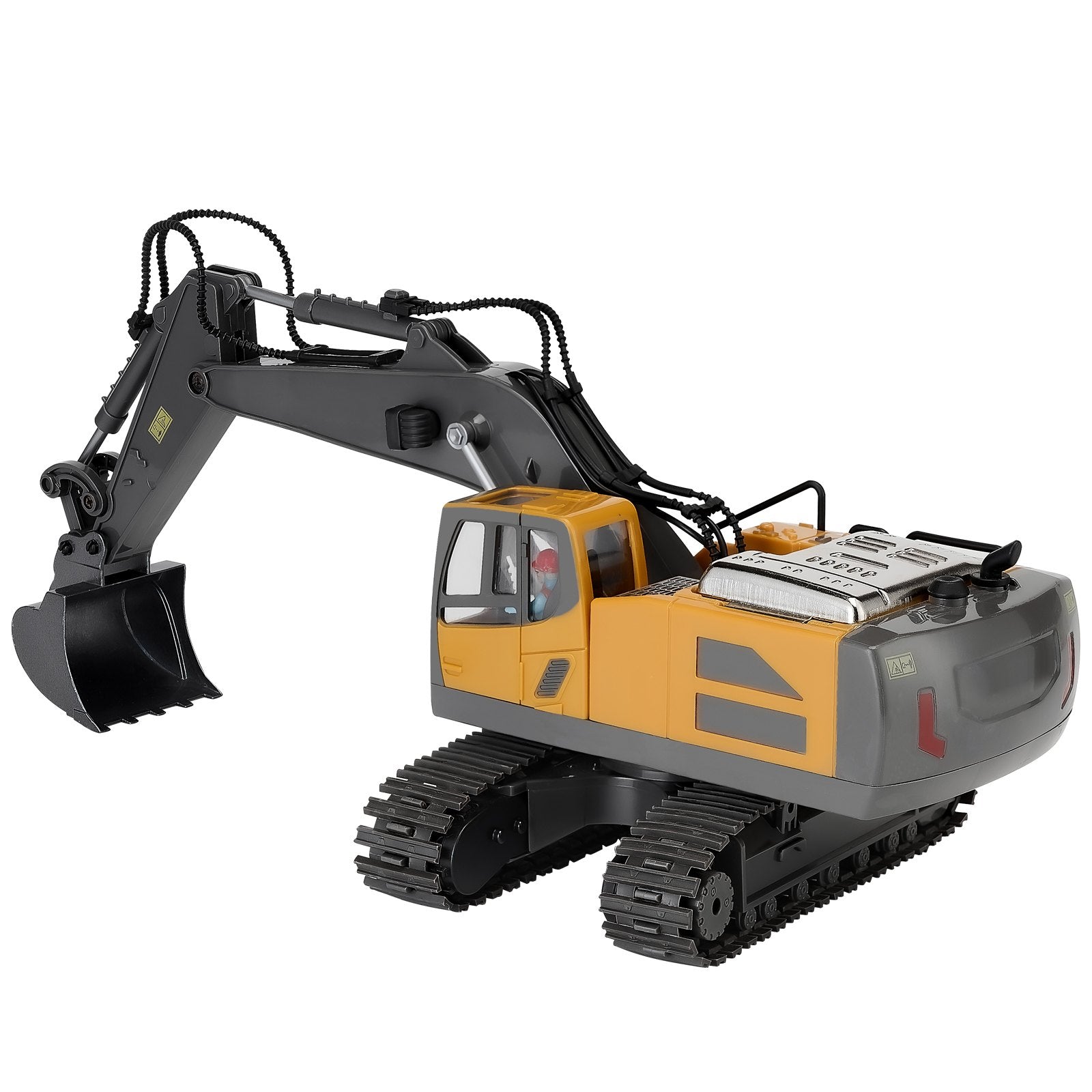11 Channel Remote Control Excavator Toy, 1:20 Scale RC Digger with Lights & Sounds, Full Functional Construction Vehicle for Kids, Durable ABS, Long Battery Life, Perfect Birthday Gift with Wear-Resistant Tracks, 2 Lithium Batteries Included