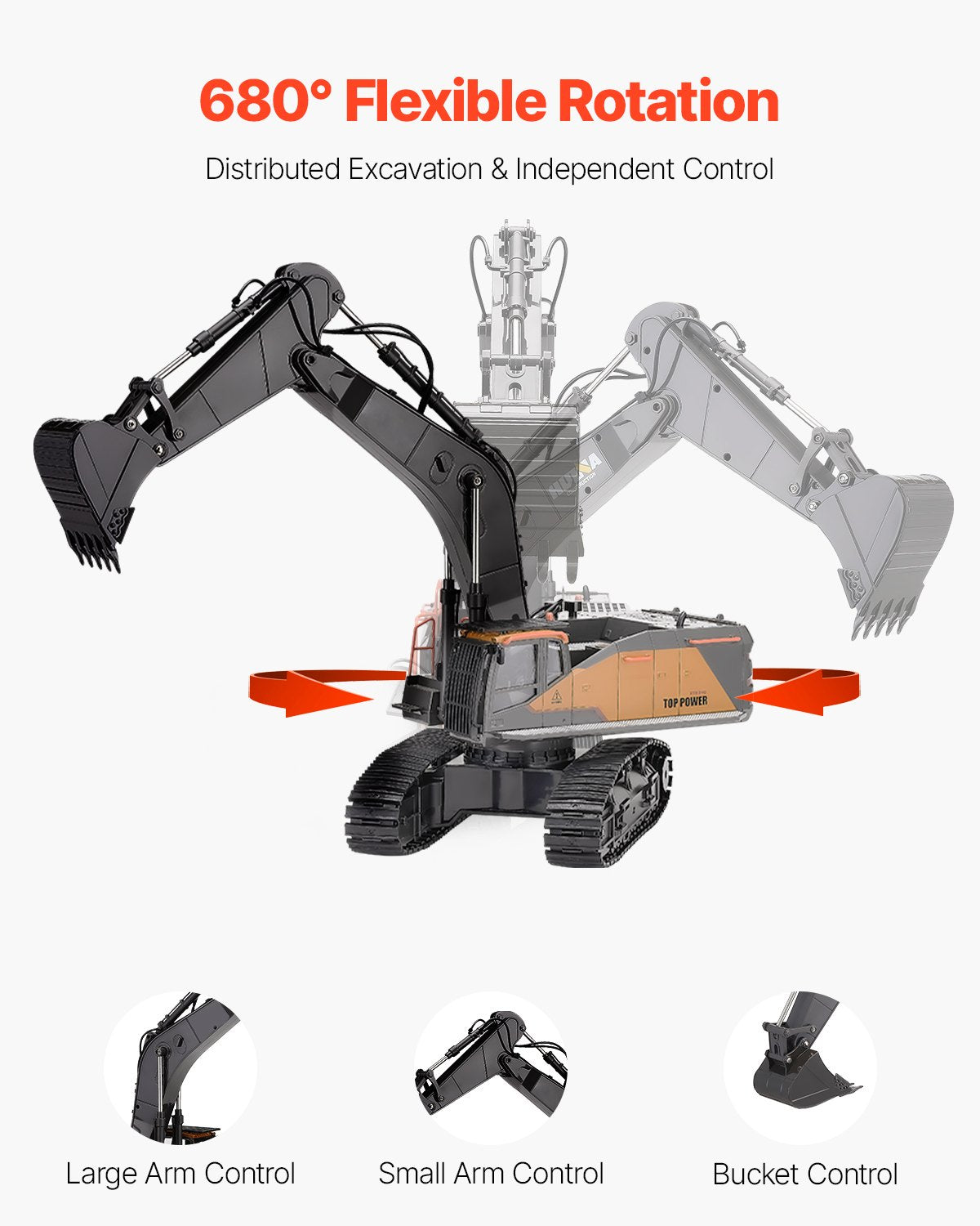 Remote Control Excavator Toy for Kids, 22-Channel 1:14 Scale Digger with Metal Shovel, Lights, Sounds, and Durable Tracks – Perfect Construction Vehicle Gift