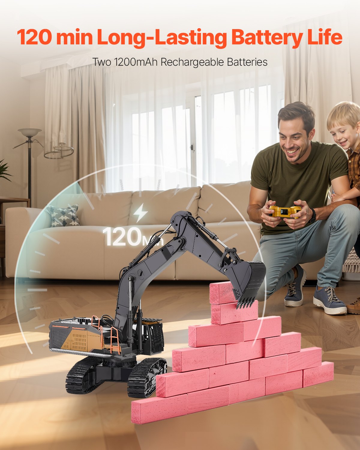 Remote Control Excavator Toy for Kids, 22-Channel 1:14 Scale Digger with Metal Shovel, Lights, Sounds, and Durable Tracks – Perfect Construction Vehicle Gift