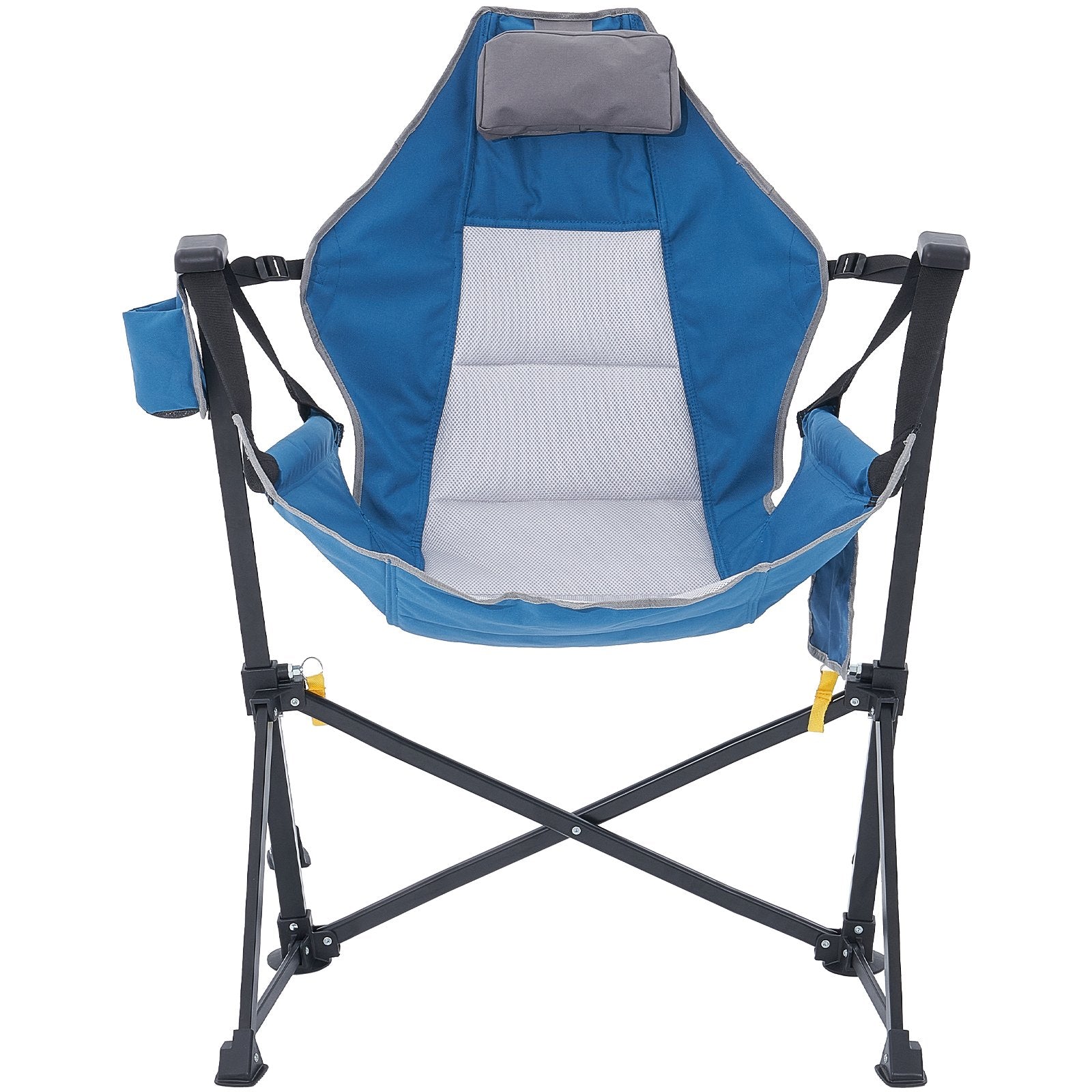 Luxurious Reclining Camping Chair with Adjustable Backrest, Hammock Rocking, Cup Holder, 300 lbs Support, Portable for Outdoor Adventures