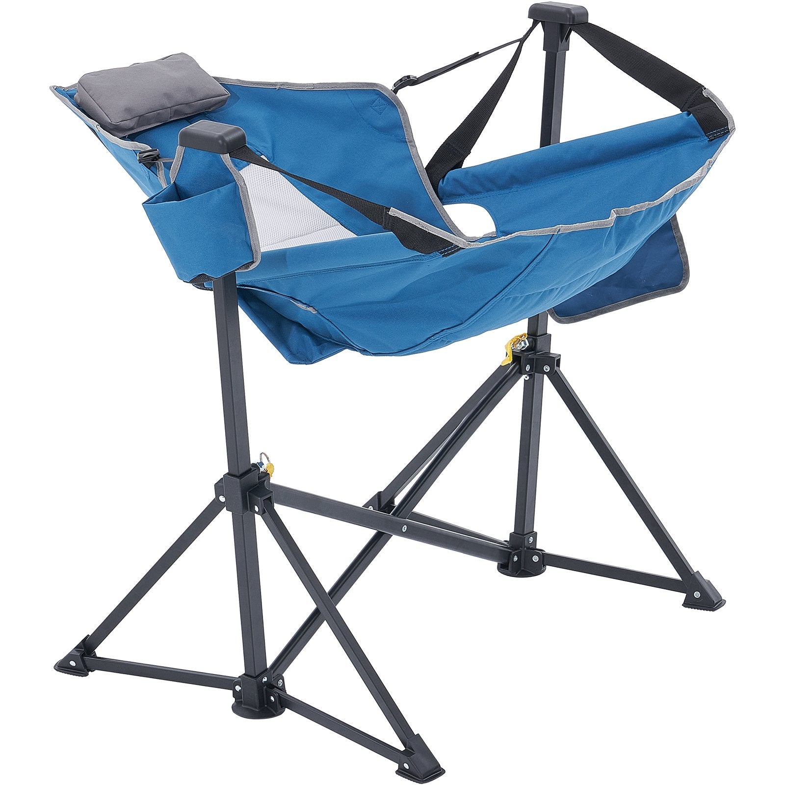 Luxurious Reclining Camping Chair with Adjustable Backrest, Hammock Rocking, Cup Holder, 300 lbs Support, Portable for Outdoor Adventures