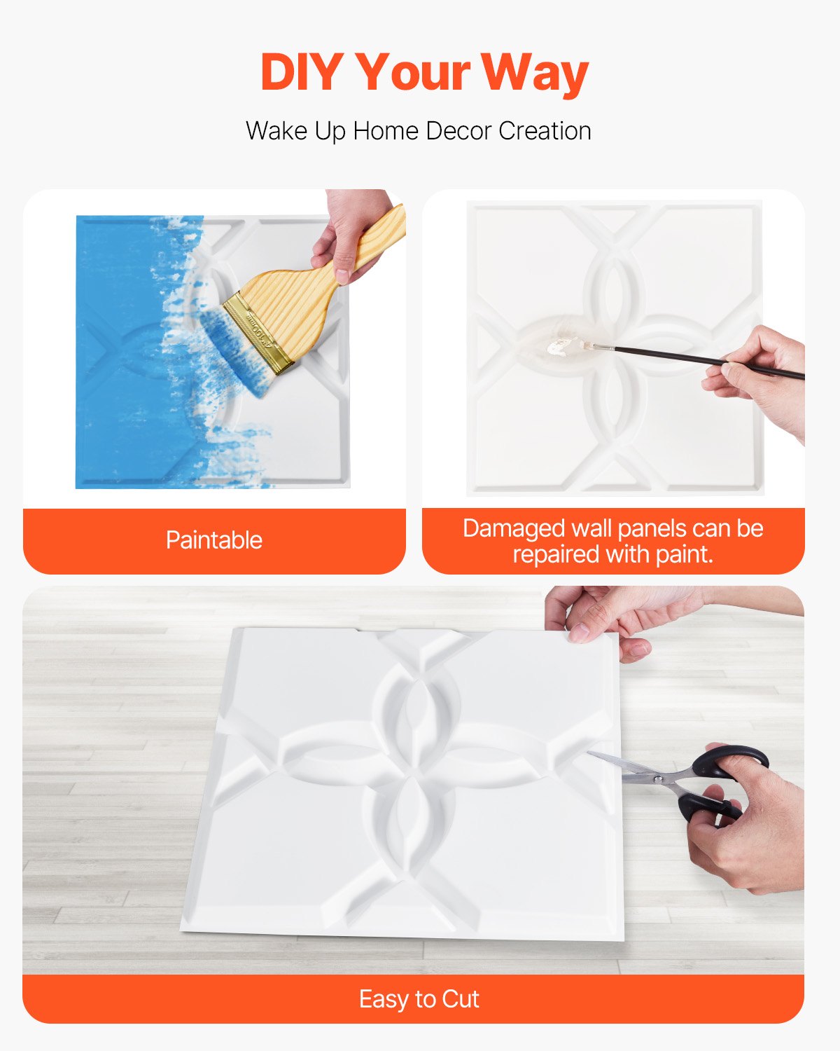 Modern Matte White 3D Floral Wall Panels, 33-Pack - PVC Art Tiles, 32 Sq.Ft Accent Coverage for Home Decor, Ceiling, Bedroom, Living & Gaming Rooms