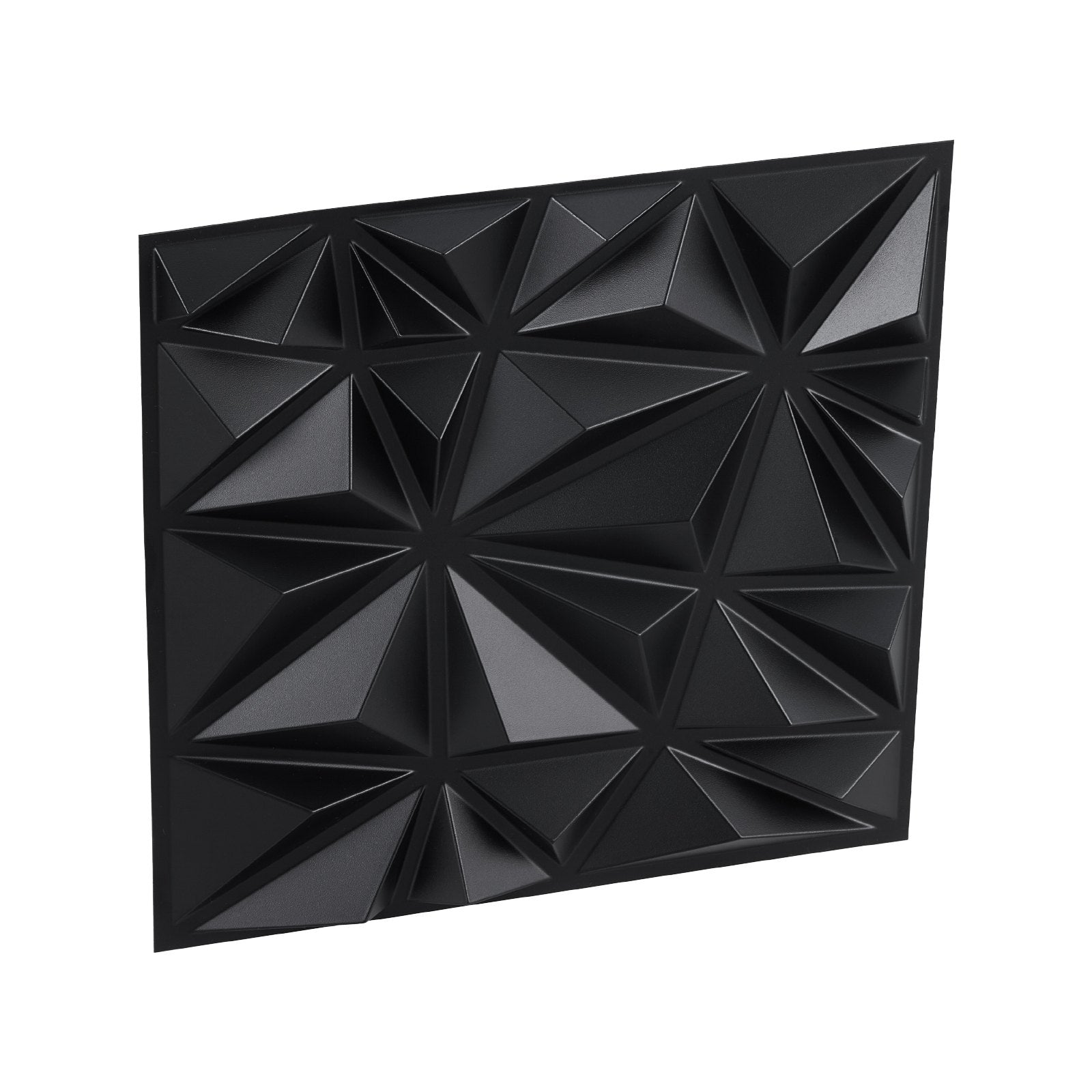 Modern Art Matte Black 3D Wall Panels, 33-Pack - 32 Sq.Ft Diamond Tiles for Interior Decor, Bedroom, Living & Gaming Room Ceiling Design
