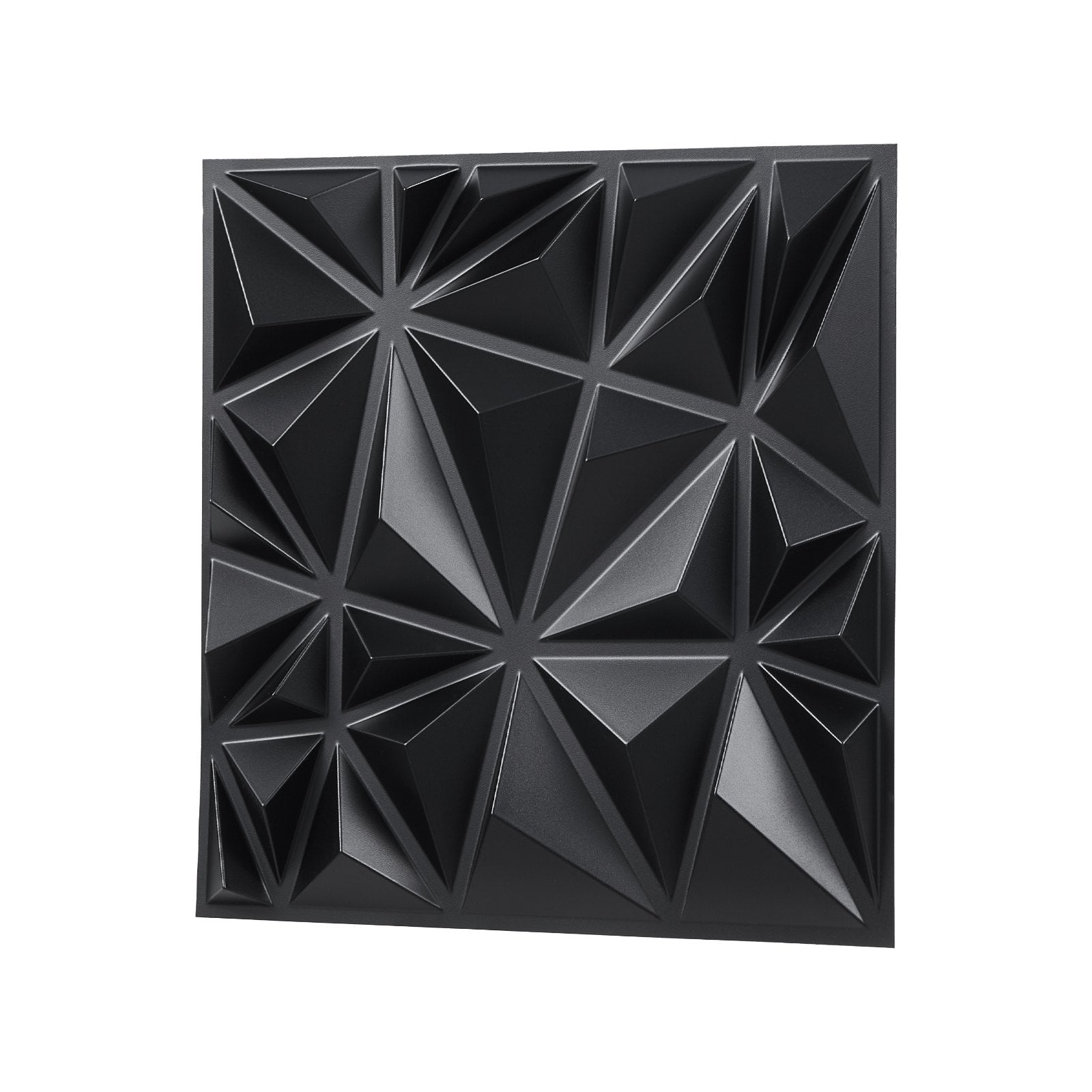 Modern Art Matte Black 3D Wall Panels, 33-Pack - 32 Sq.Ft Diamond Tiles for Interior Decor, Bedroom, Living & Gaming Room Ceiling Design