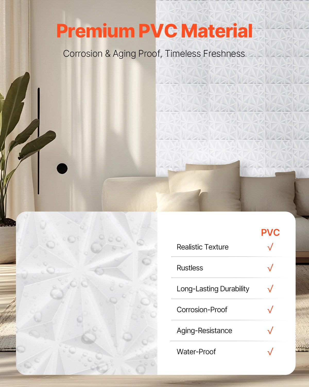 3D Wall Panels, 33-Pack Modern Minimalist Diamond Tiles, PVC Matte White, 32 Sq.Ft Coverage for Home Decor, Bedroom, Living Room, Ceiling, Gaming Room, Easy Install, Stylish Accent, Interior Design