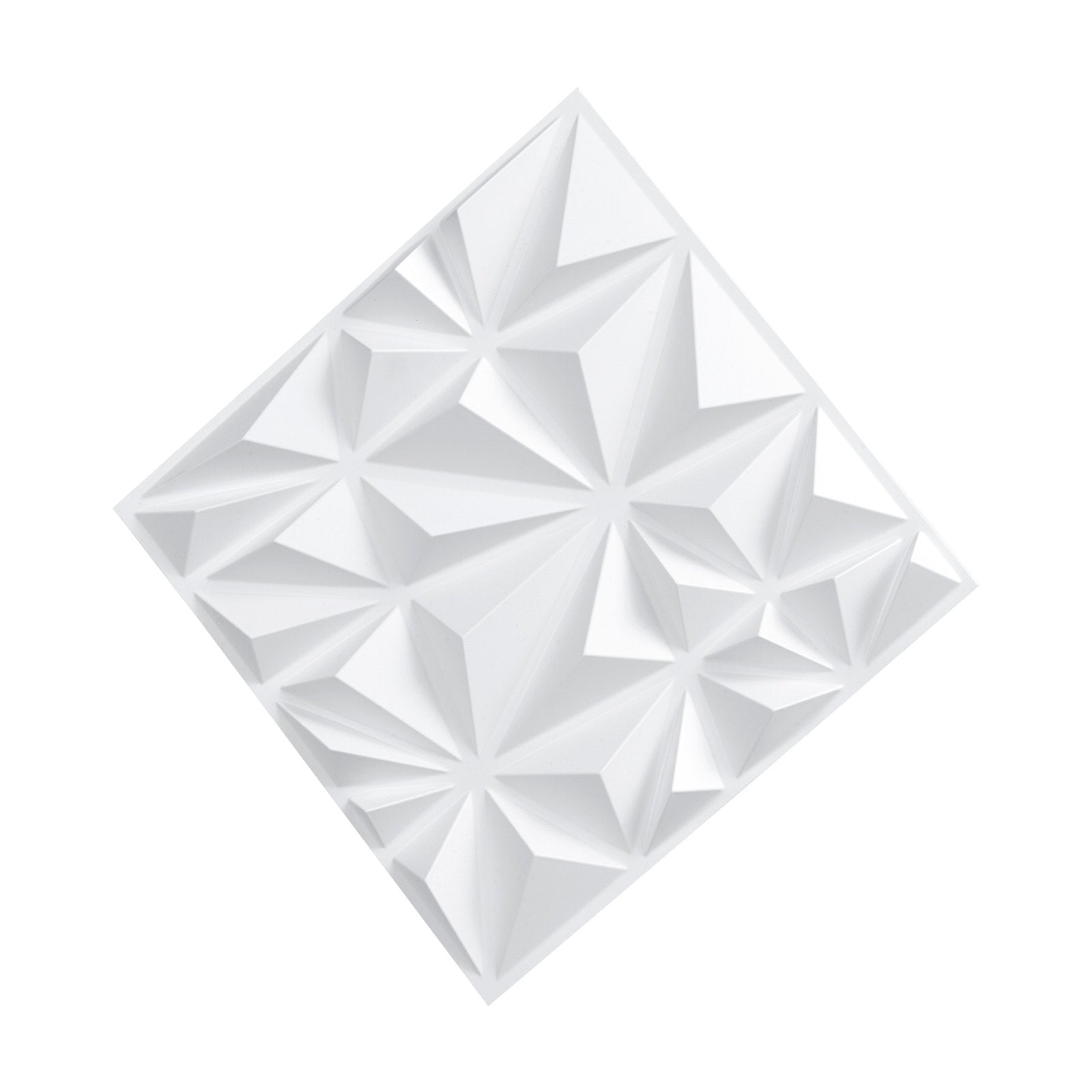 3D Wall Panels, 33-Pack Modern Minimalist Diamond Tiles, PVC Matte White, 32 Sq.Ft Coverage for Home Decor, Bedroom, Living Room, Ceiling, Gaming Room, Easy Install, Stylish Accent, Interior Design