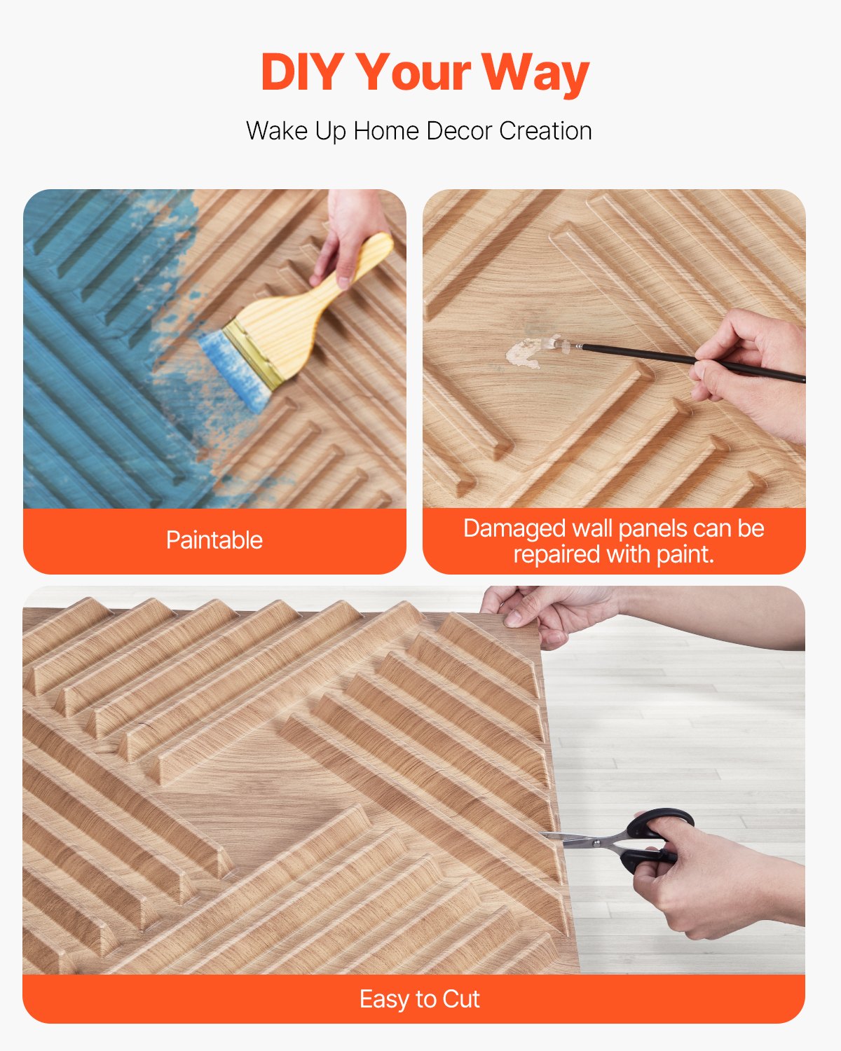 12-Pack Modern 3D PVC Wall Panels, Light Wood, 32 Sq.Ft Coverage - Minimalist Accent for Bedroom, Living Room, Ceiling, Gaming Space Decor